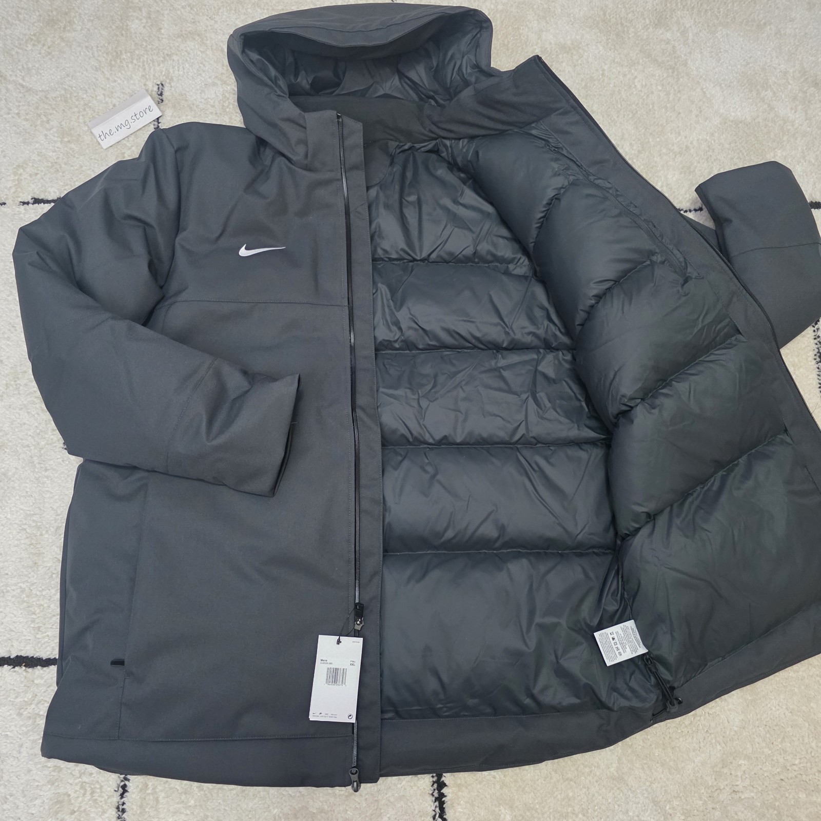 Nike 550 Duck Down Parka Winter Coat Dark Gray DJ6526-060 Men’s Sz 2XL NWT