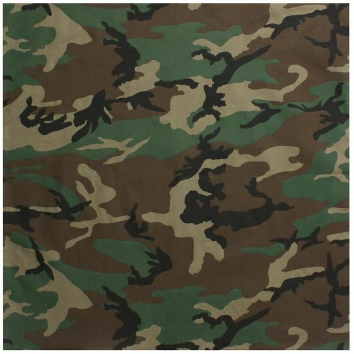 New Classic Camo Bandana – Woodland Camo 22″ X 22″ Versatile Design 100% Cotton