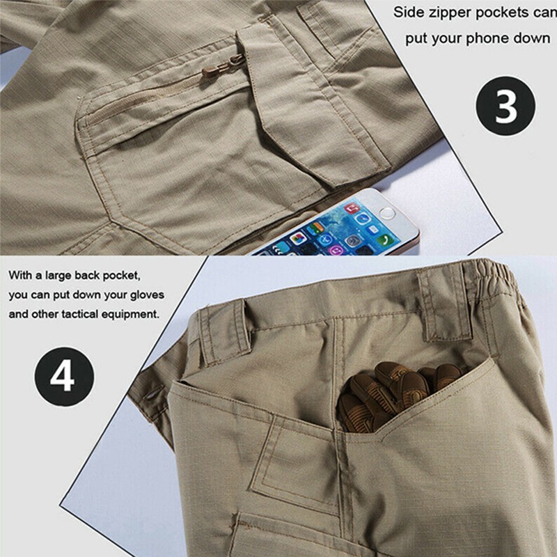 US Men Tactical Cargo Pants Soldier Straight-fit Work Combat Trousers Outdoor