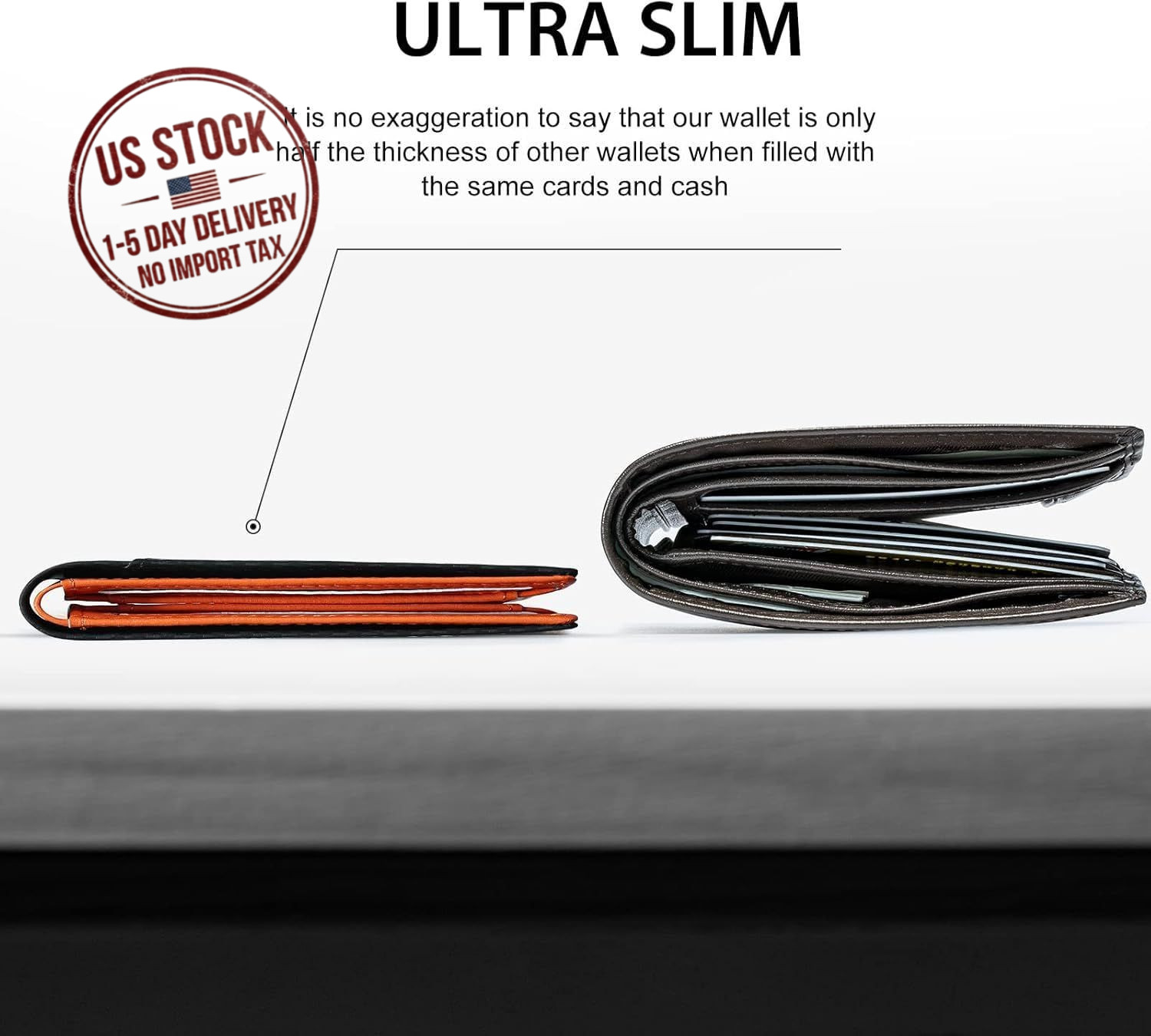 Slim RFID Leather Wallet & Carbon Fiber Money Clip – Father’s Day Gift Idea