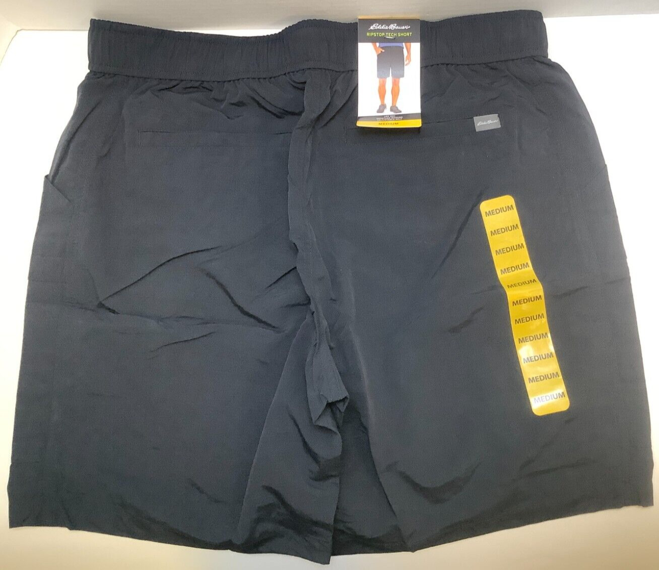 Eddie Bauer Men’s Ripstop Tech Pull On Short, Medium, Black, Free Shipping!!!