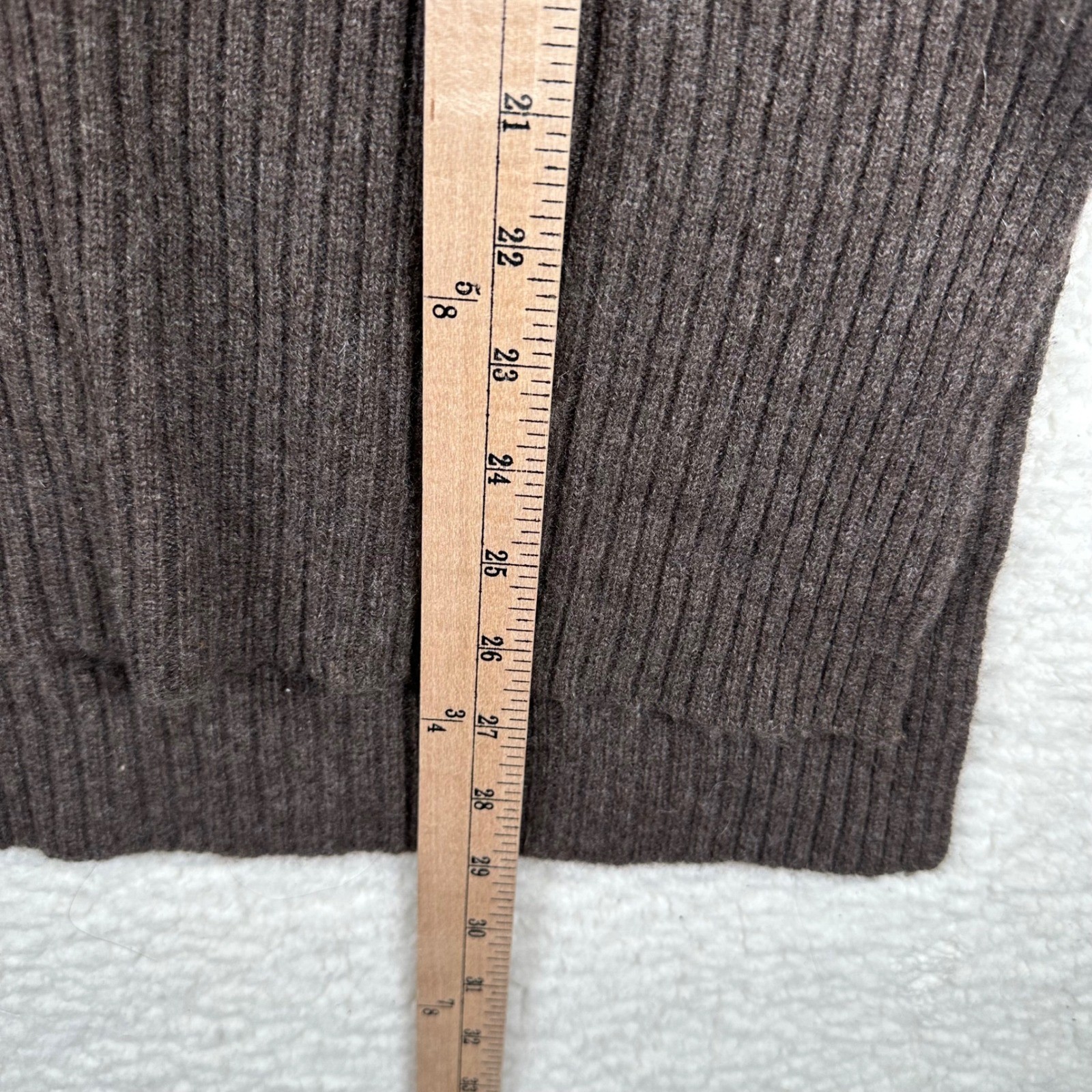 Kenar Brown 100% Cashmere Turtleneck Sweater High Low Hem Side Slit Womens Med