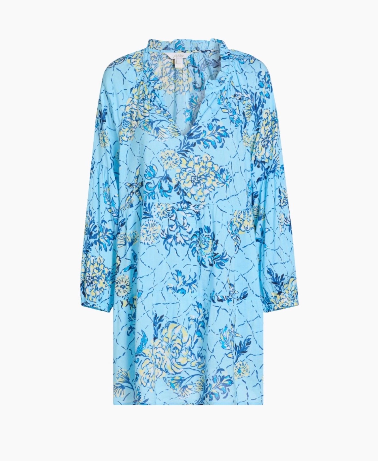 lilly pulitzer BELLEVUE BLUE BREAKERS BEACH coverup DAVIAN LONG SLEEVE Size M