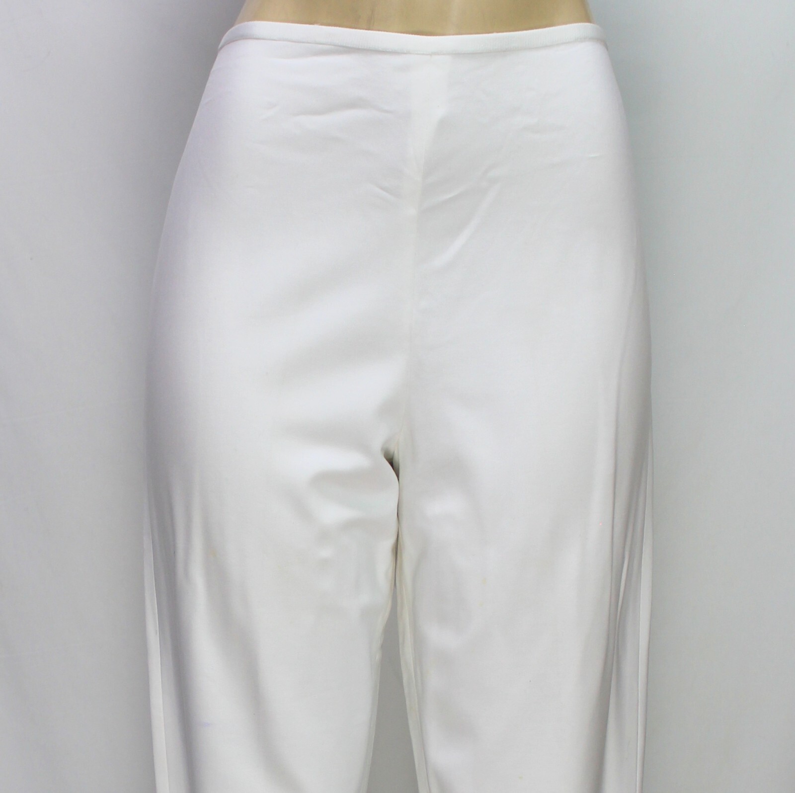 Leggiadro Ankle Pants Side Zip Closure Straight Leg Stretch Off White Size 12