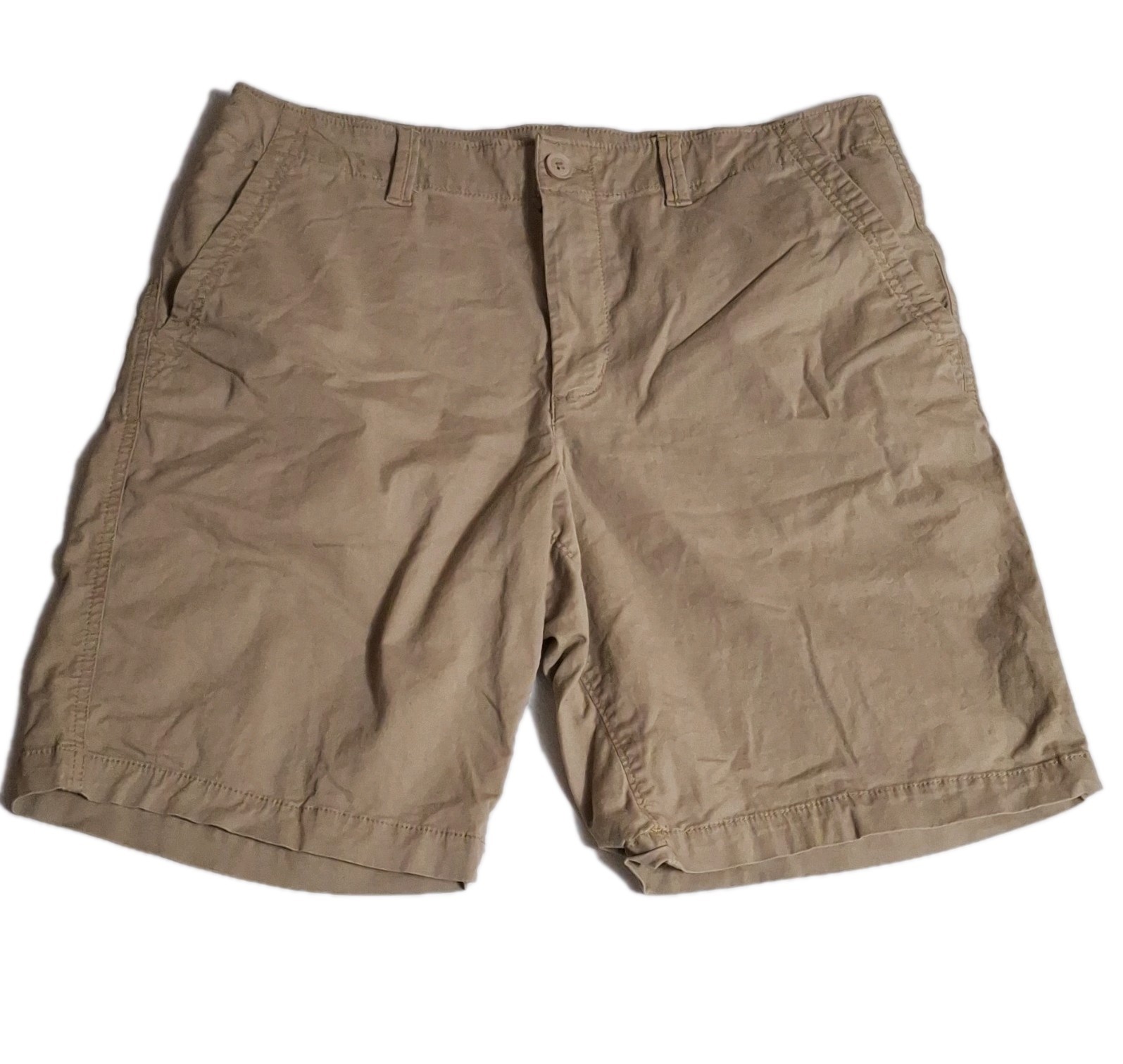 Sonoma Goods For Life Men’s Tan Chino Shorts Flat Front Solid Slash Pockets