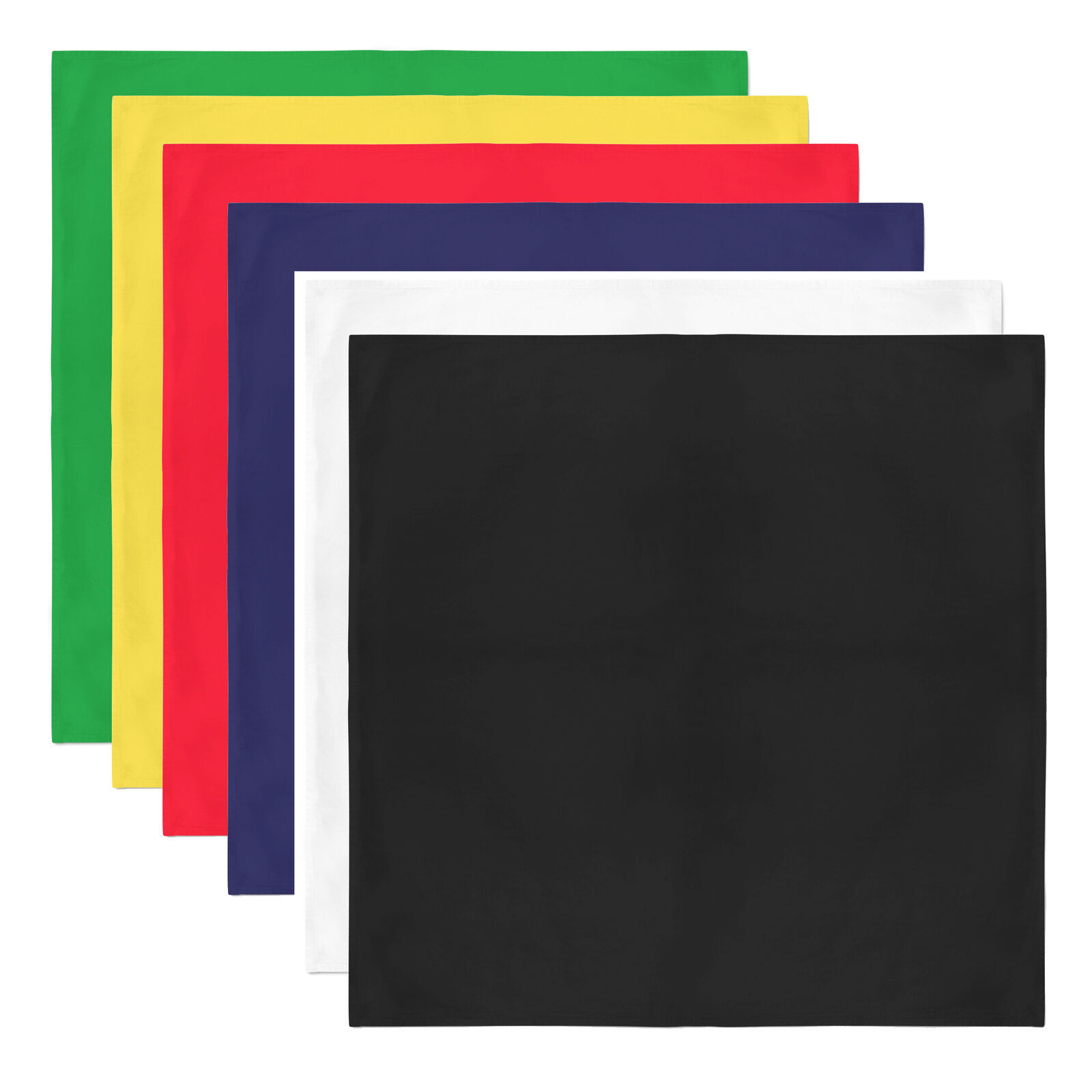 Solid 100% Cotton Unisex Bandana – 8 Pack