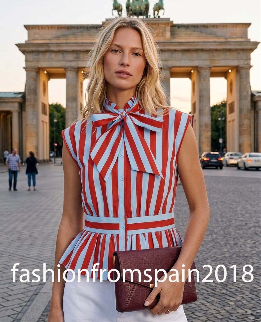 ZARA NEW WOMAN KNOTTED STRIPED BLOUSE RUFFLE REH RED BLUE XS-XL 3091/320/944