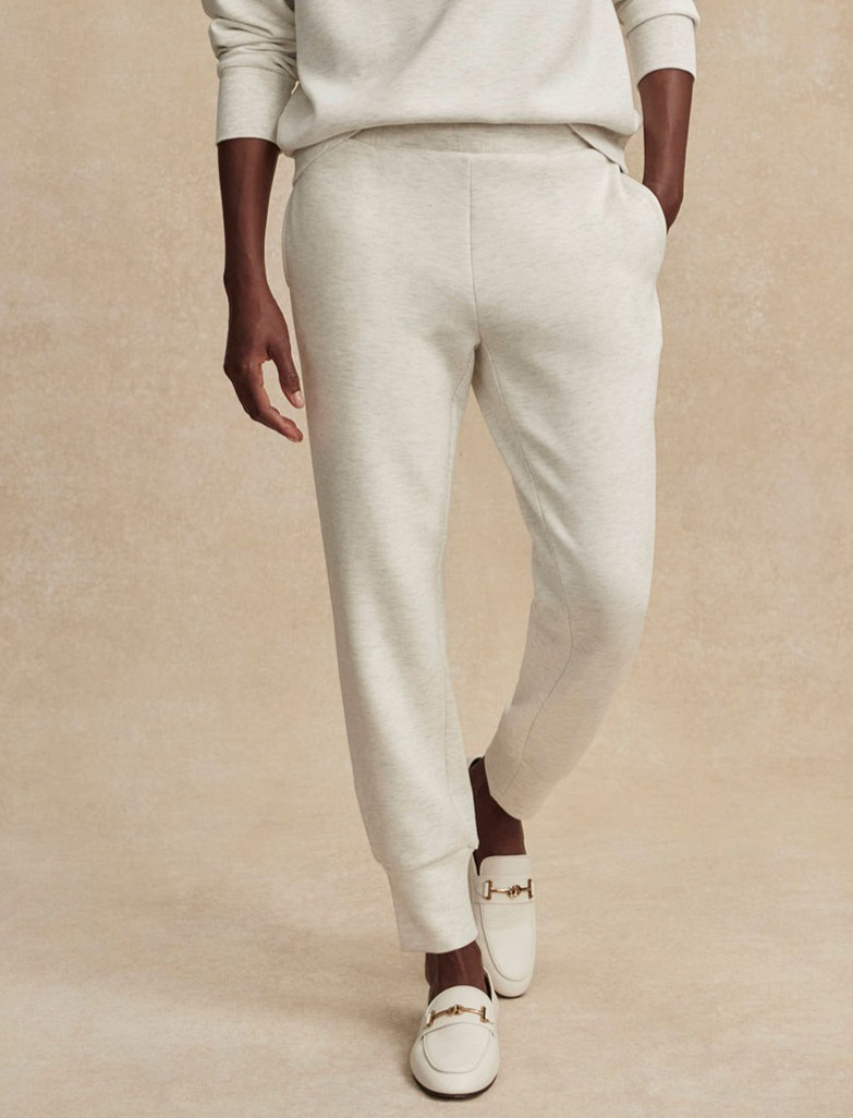 VARLEY The Slim Cuff Doublesoft Jogger Pant 27.5″ in Ivory Marl S $128