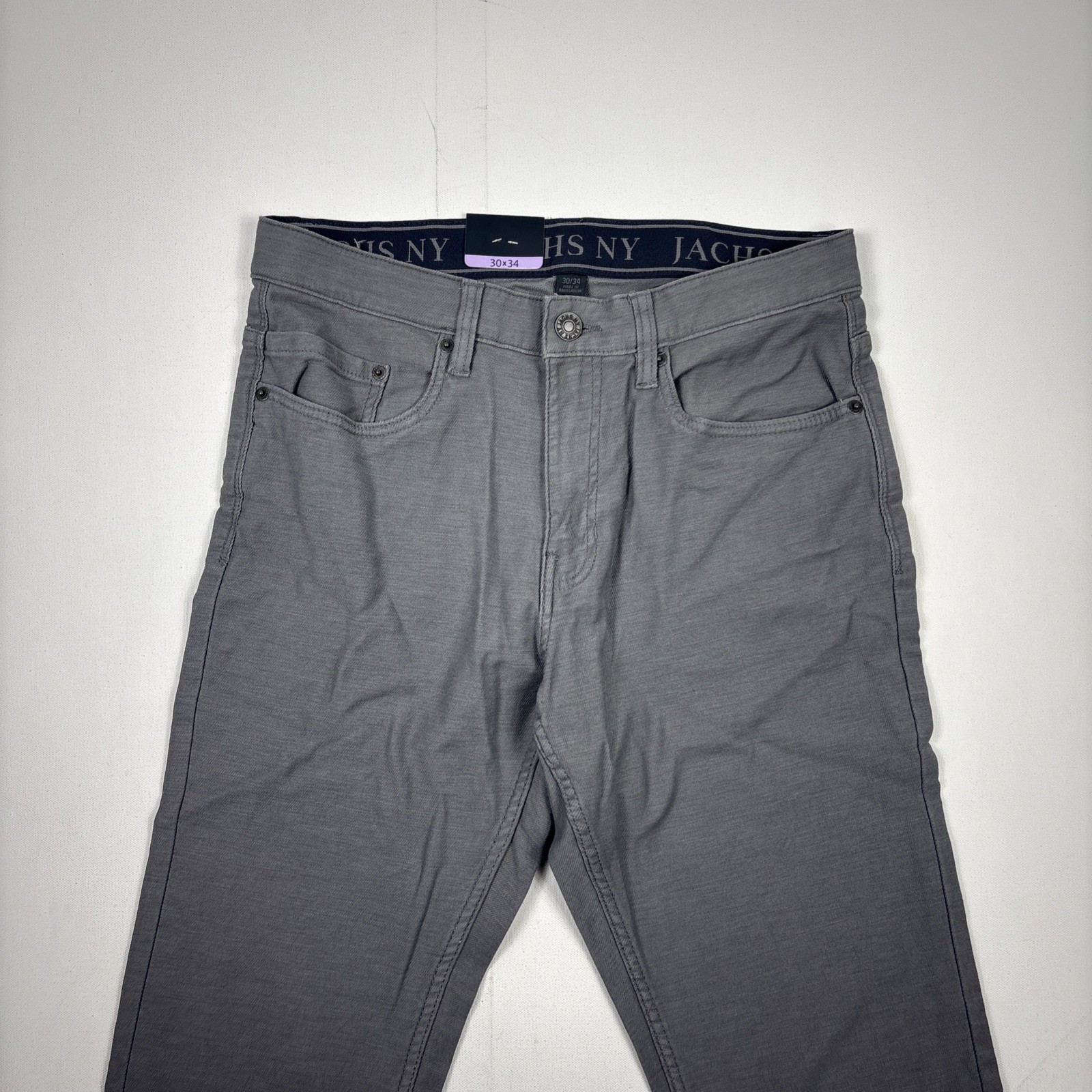 Jachs Men’s 5 Pocket Pant Straight Fit Stretch Fabric Gray 30×34