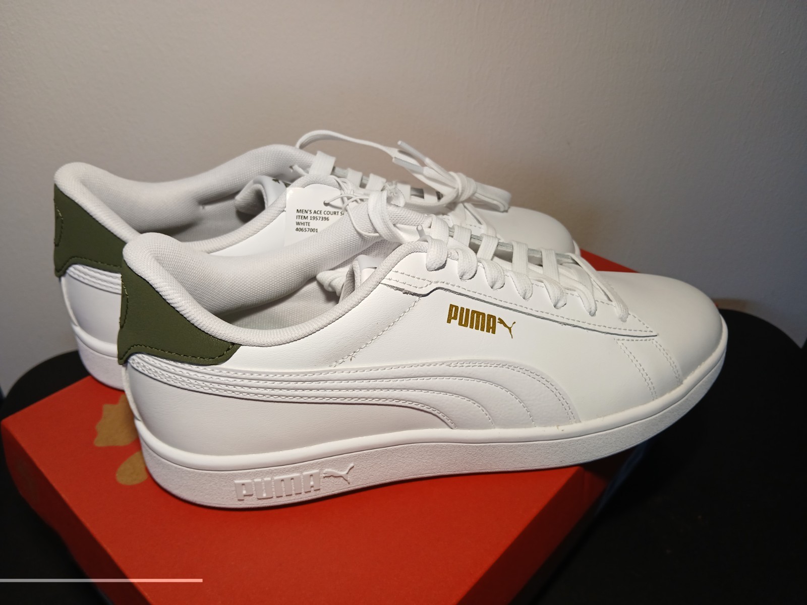 NEW w/BOX! PUMA ACE COURT SNEAKERS ~~ MEN’S SZ US 10/ UK 9 * * FREE SHIPPING
