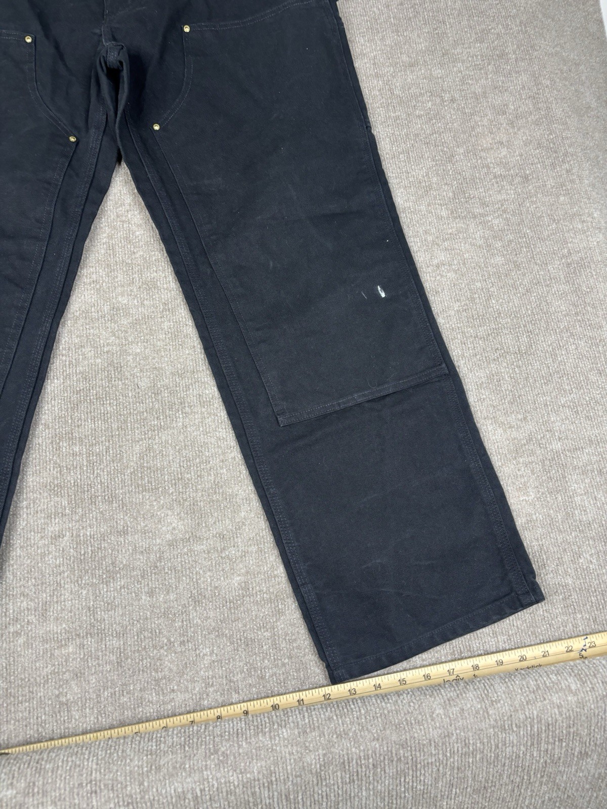 Carhartt Double Knee Canvas Carpenter Pants 38×32 B01 BLK Black Workwear Outdoor