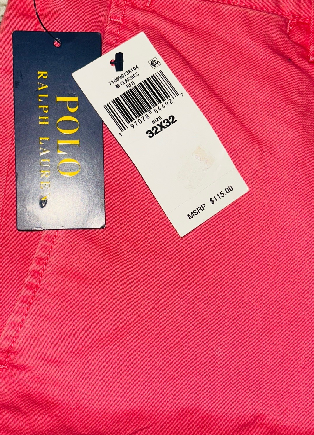$115 Ralph Lauren Polo Men’s Stretch Straight Fit Flat Front Chino Pants 32×32