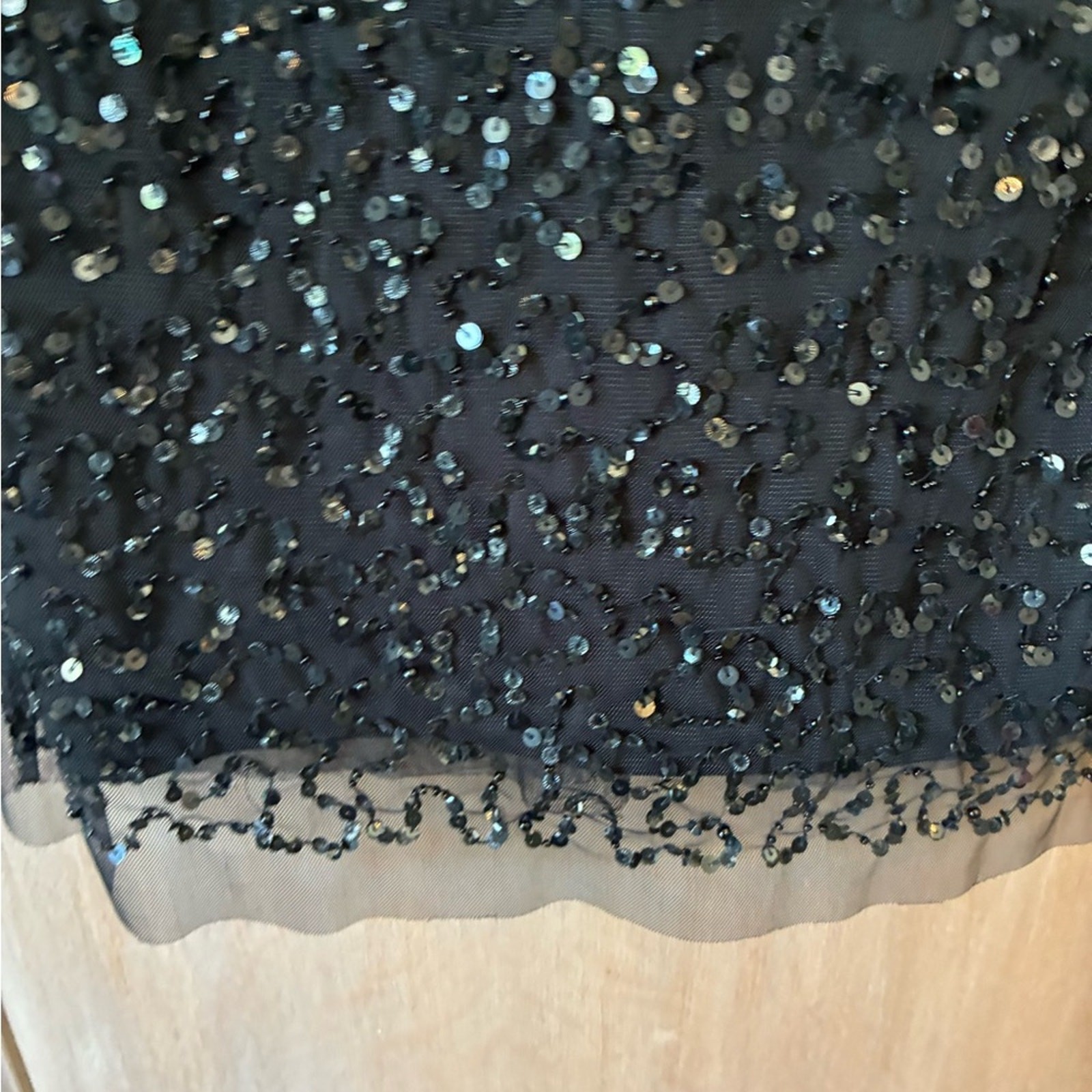 NWT Adriana Papell black sequin cocktail dress size 4