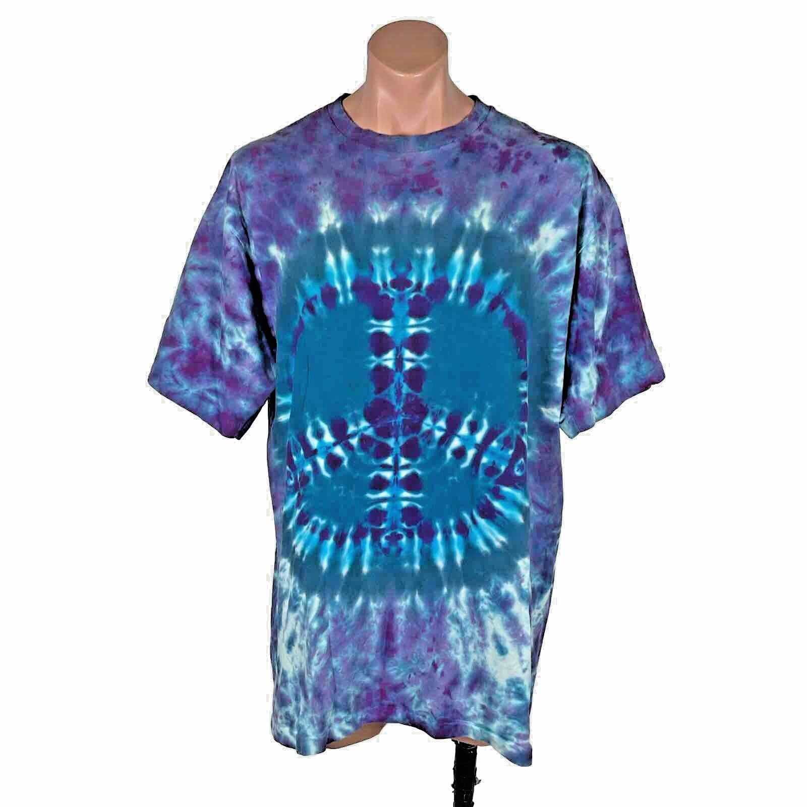 Vintage Peace Sign Shirt XL Tie-Dye – MINT – Blue Teal Handcrafted RARE USA MADE