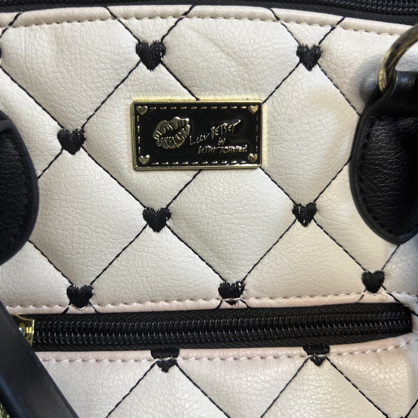 Love Betsy by Betsey Johnson Purse Black White & Pastel rainbow