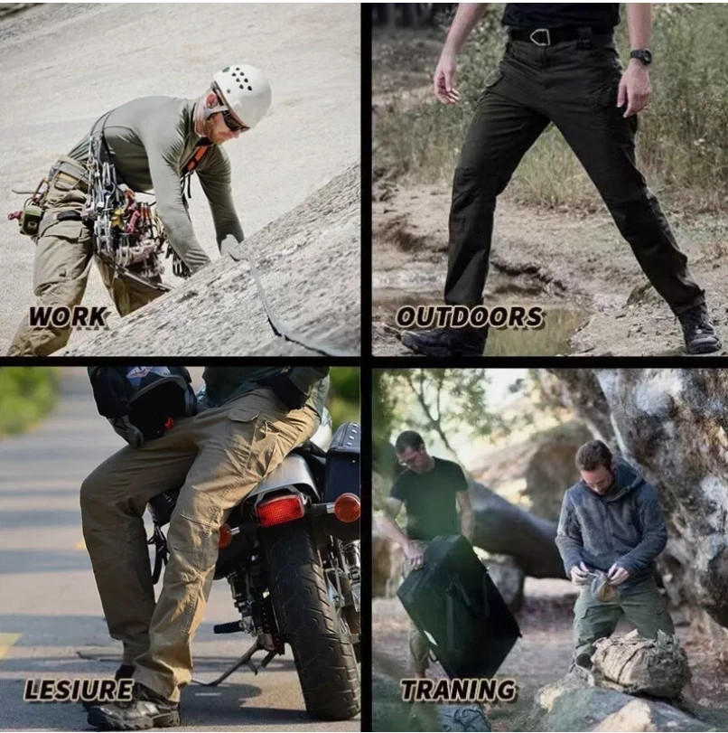 US Men Tactical Cargo Pants Soldier Straight-fit Work Combat Trousers Outdoor