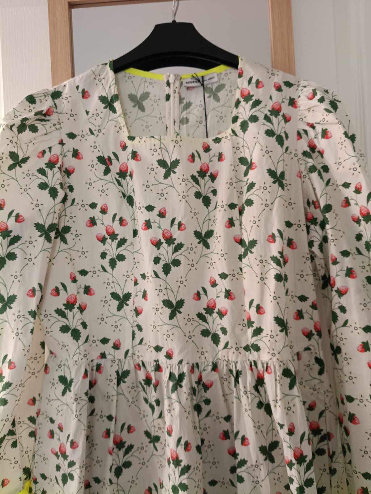 Batsheva X Laura Ashley Strawberry Print Dress Size 16 Fits 14 Bnwt