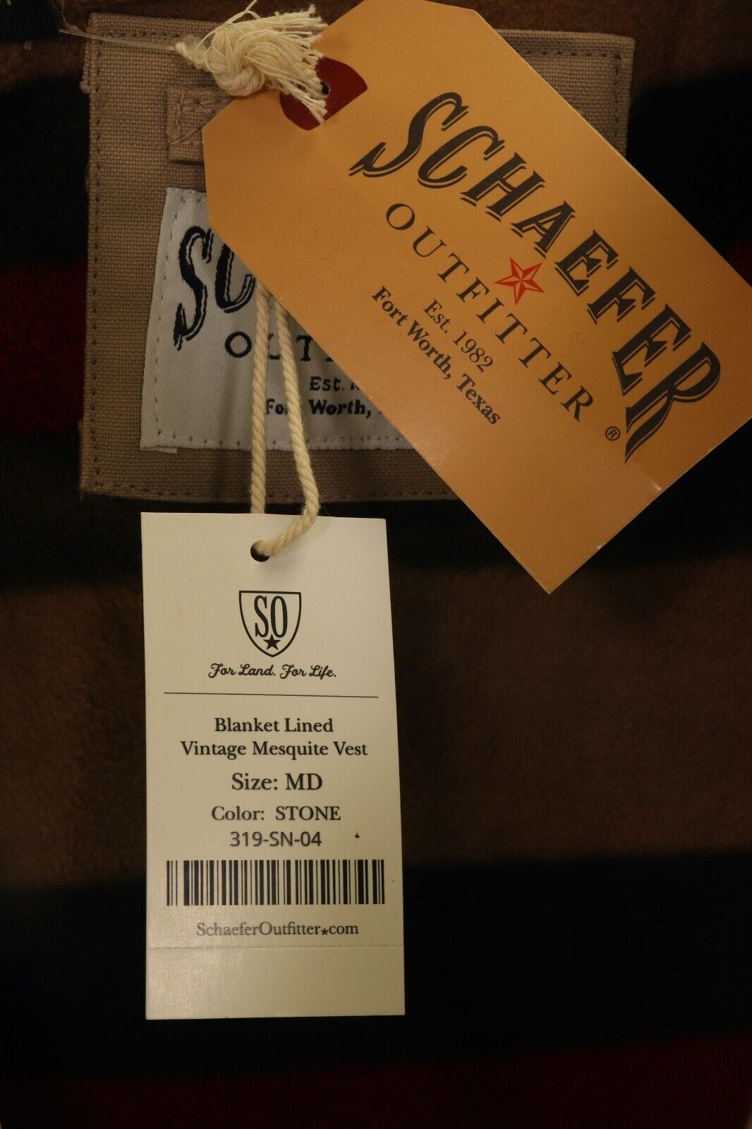Schaefer Outfitter Men’s Vest Stone Blanket Lined Vintage Mesquite (S01)