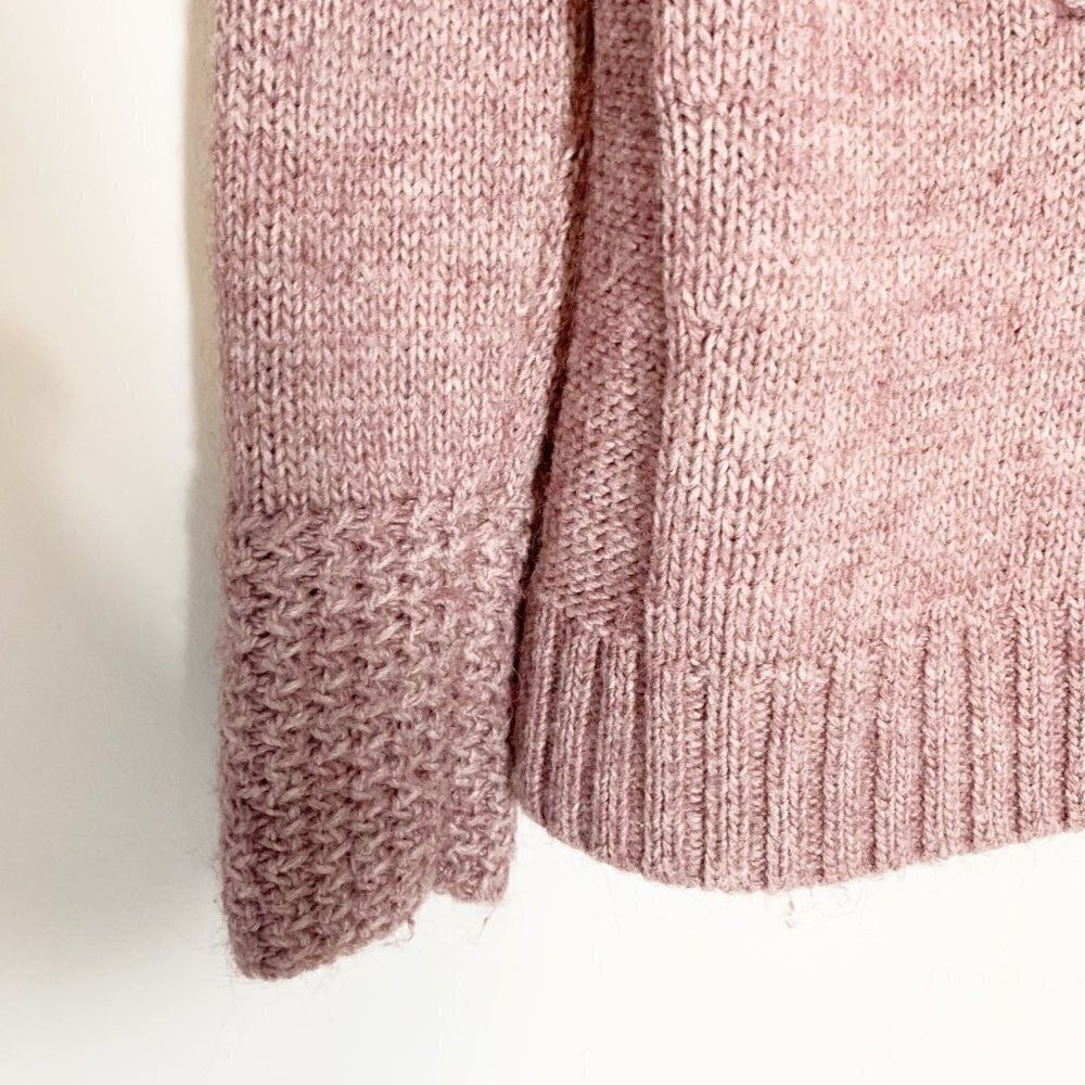 LOFT Womens Mauve Alpaca Wool Blend Shawl Collar Pullover Sweater Size M