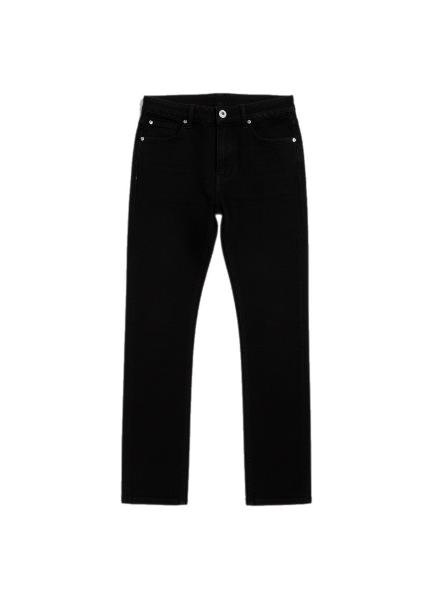 Men’s Black Slim Fit Stretch Jeans Classic Straight Cut Denim Pants