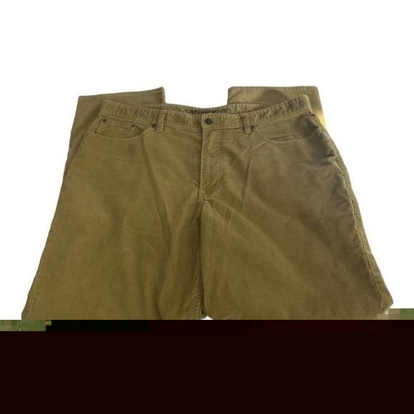 Lands End Mens Traditional Fit Pants Size 38×30 Tan Corduroy 67% Cotton Comfort