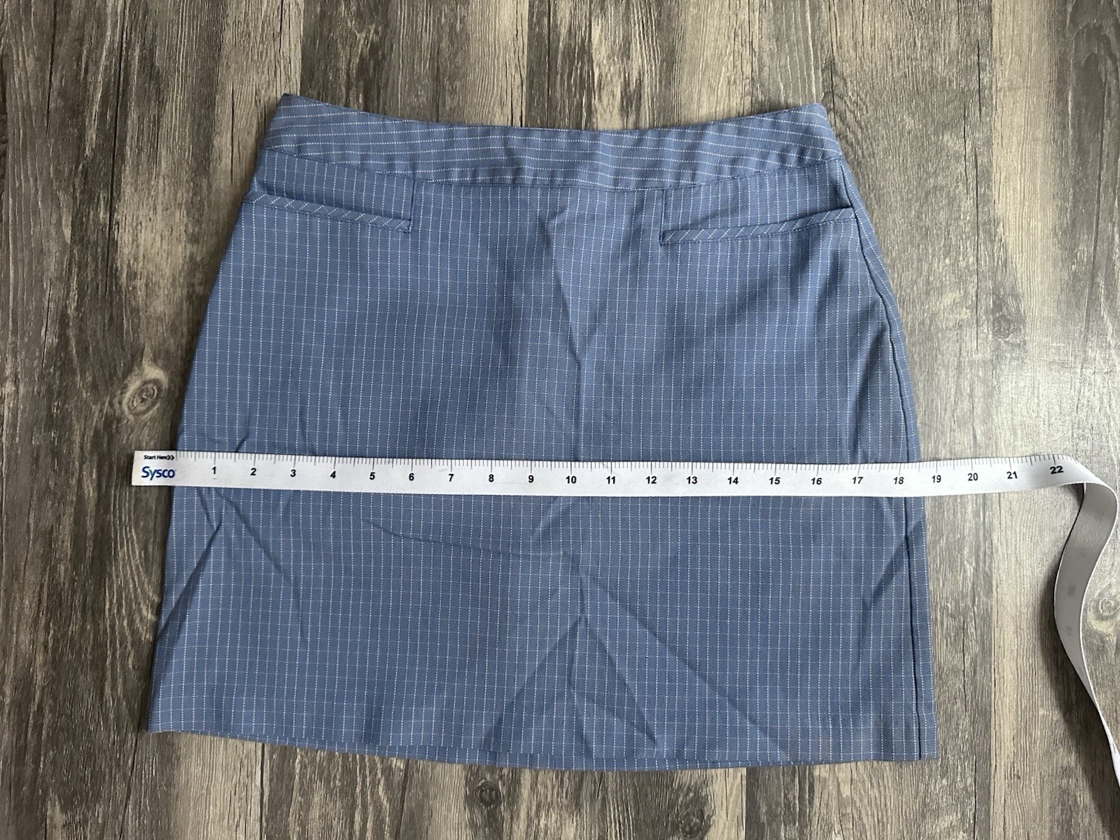 Esprit Light blue with subtle checkered pattern Mini Skirt Size 7-8 Y2K Retro