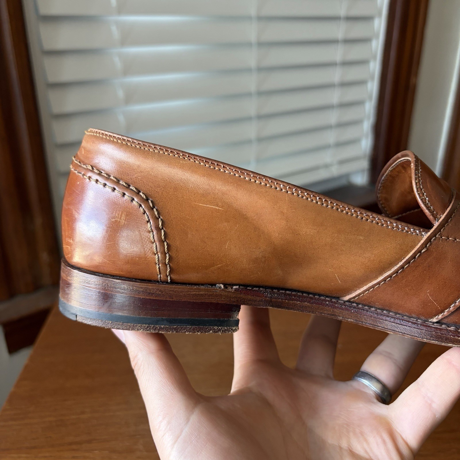 RARE | ALDEN 11.5D WHISKEY SHELL CORDOVAN FULL STRAP PENNY LOAFERS SHOES 11.5 D