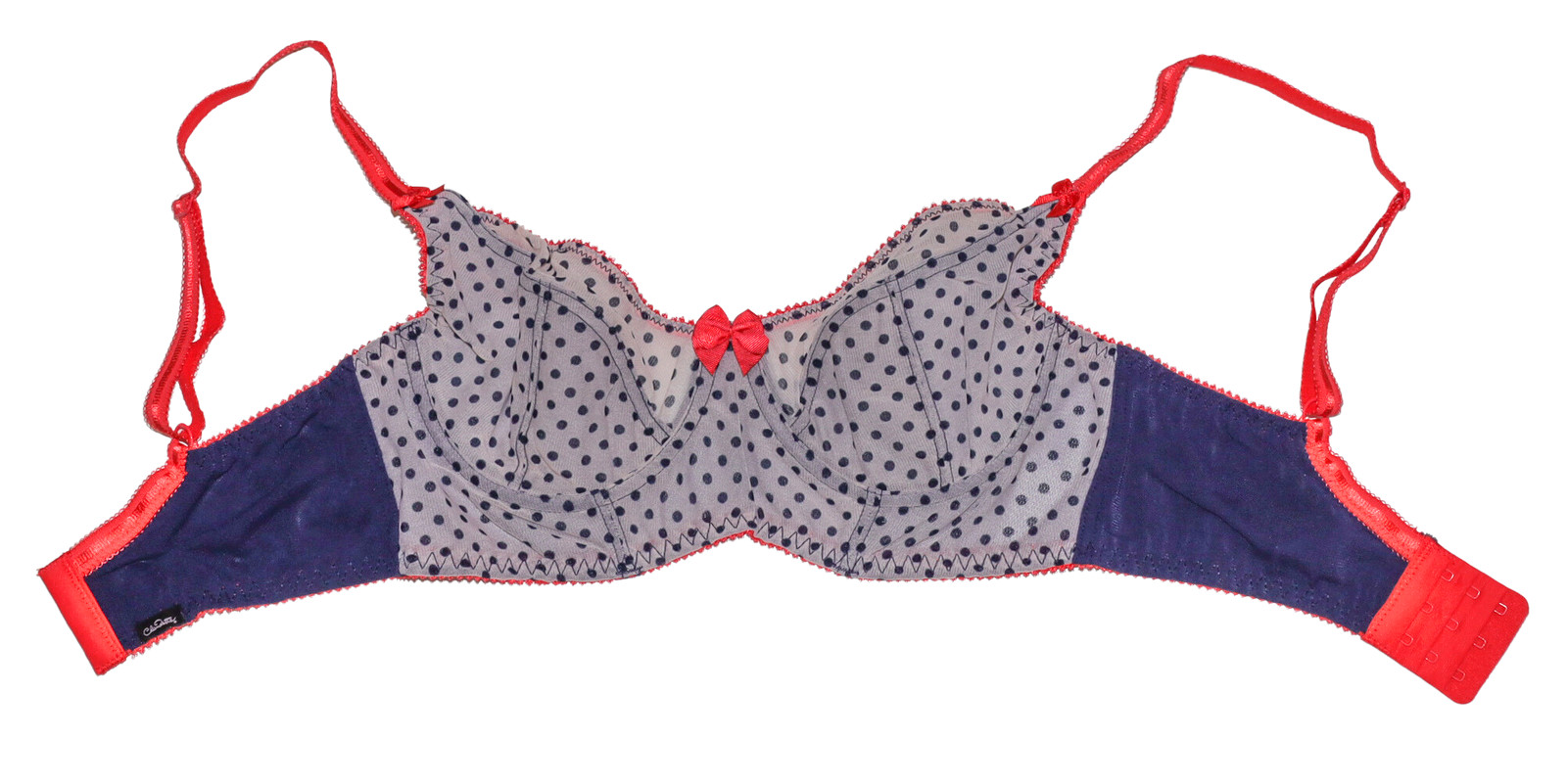 Claudette Dessous Full-Coverage Peacoat Polka Dot Bra