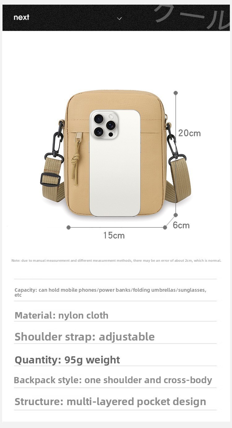 Men’s Canvas Crossbody Bag Mini Shoulder Messenger Bag Casual Travel Handbag