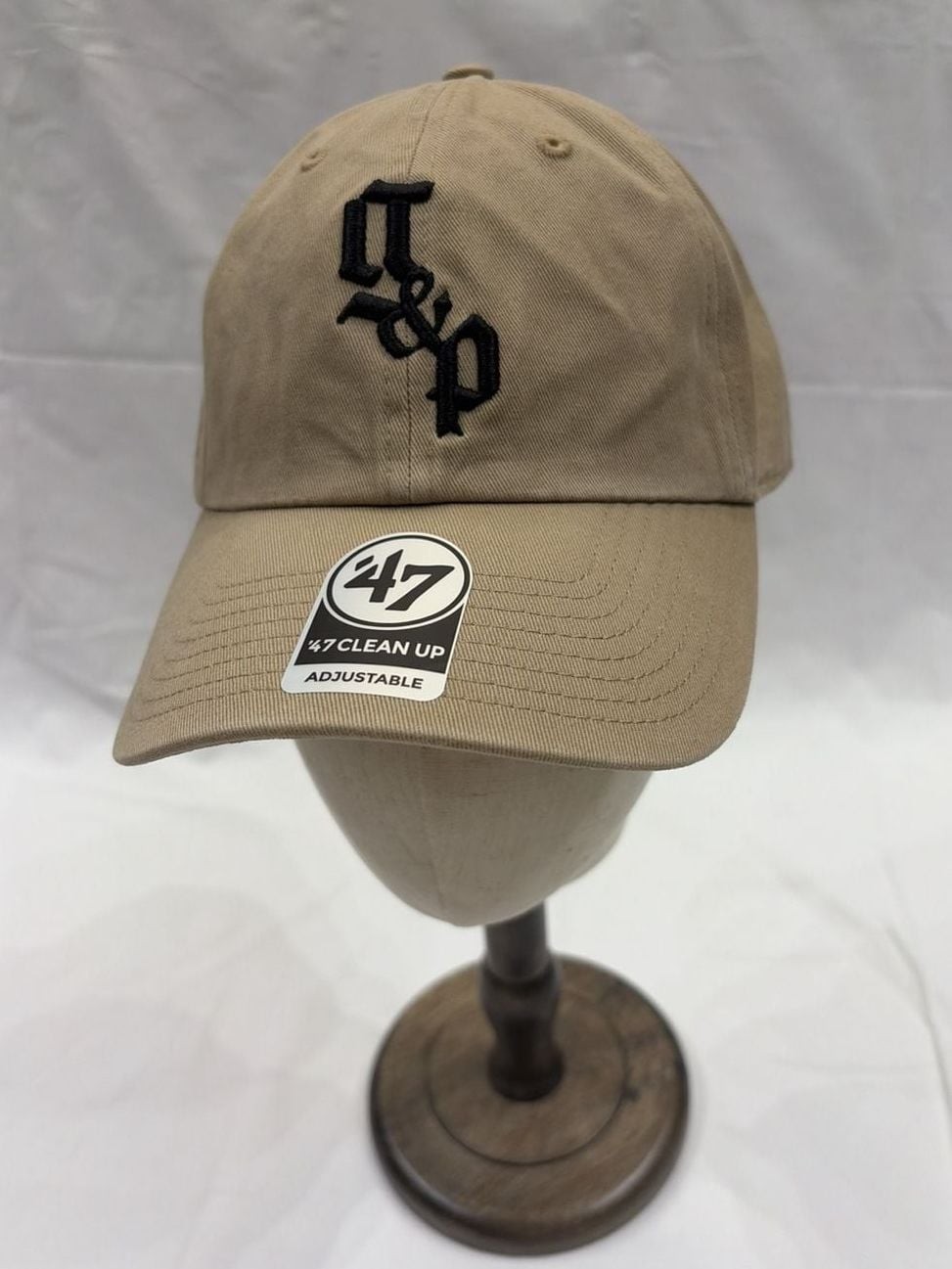 47 Brand Clean Up Adjustable Khaki Baseball Cap with Embroidered Lettering