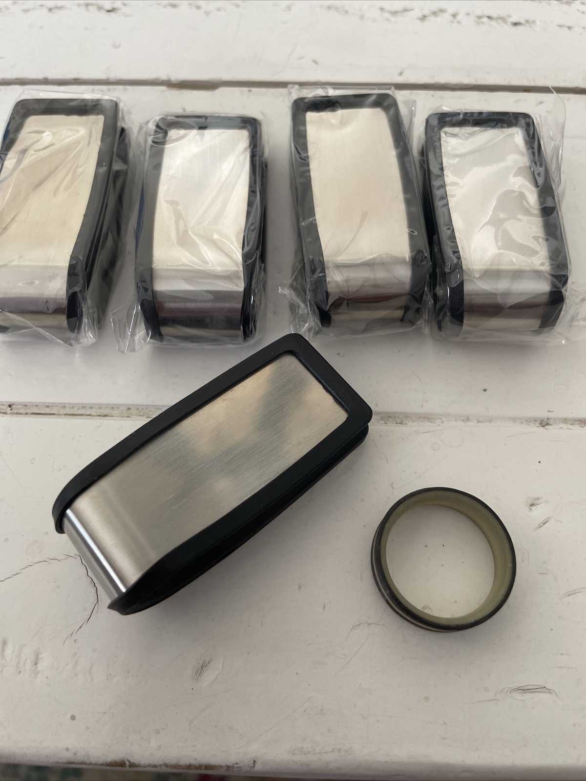 Set of 5 Silver Stainless Steel Money Clip Metal Pocket Holder Wallet Holder