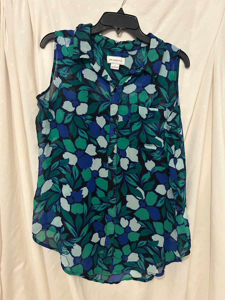 Liz Claiborne Sleeveless Floral Blouse