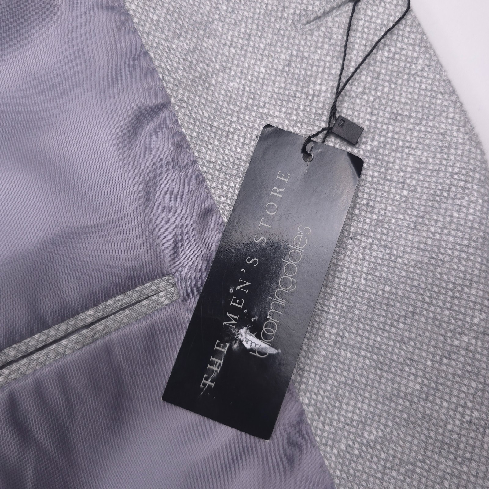 Bloomingdales Jersey Unstructured Sport Coat Mens 46R Gray Linen Blazer Jacket
