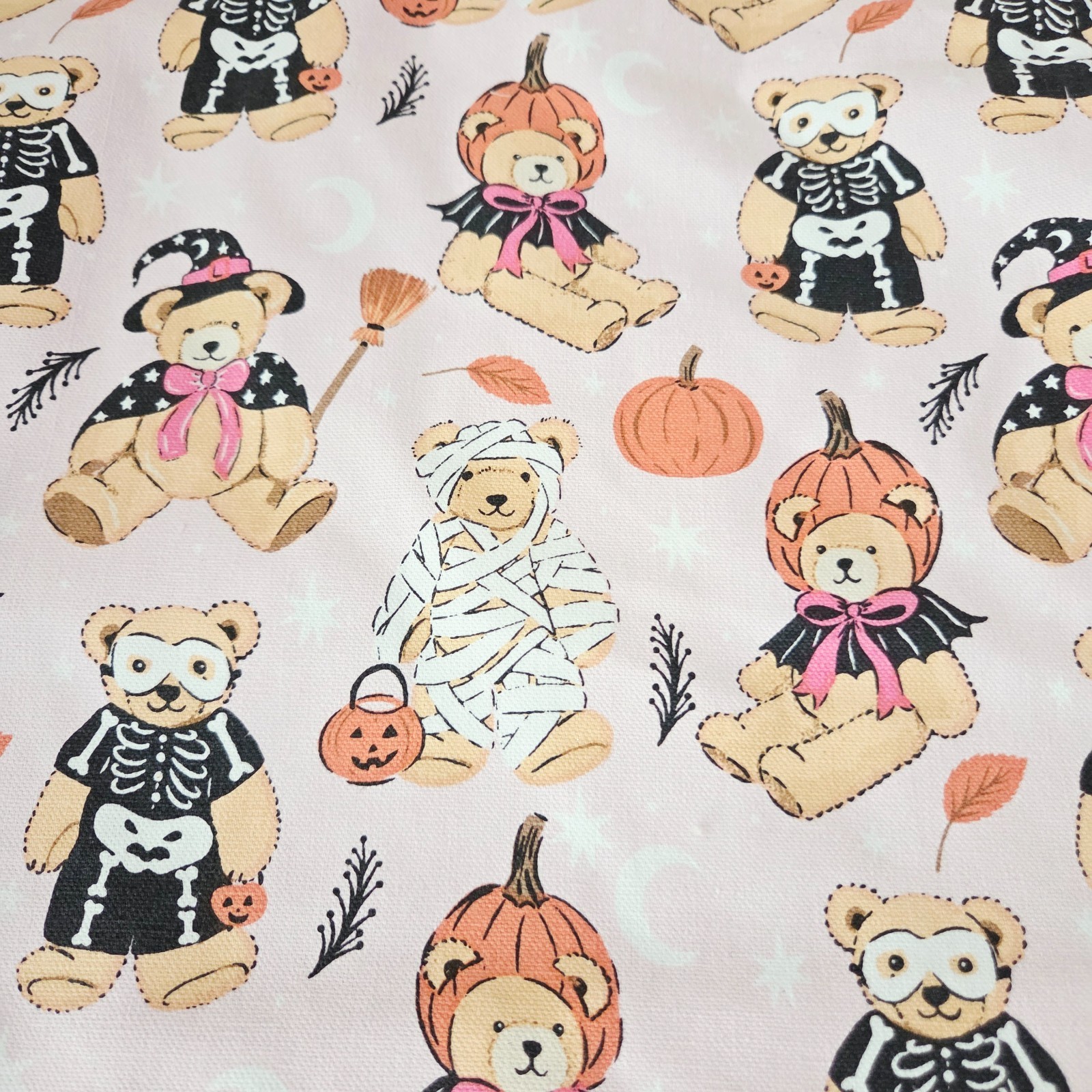 NEW TIKTOK VIRAL Pink Halloween Teddy Bear Trick or Treat Tote Bag/Reusable Tote