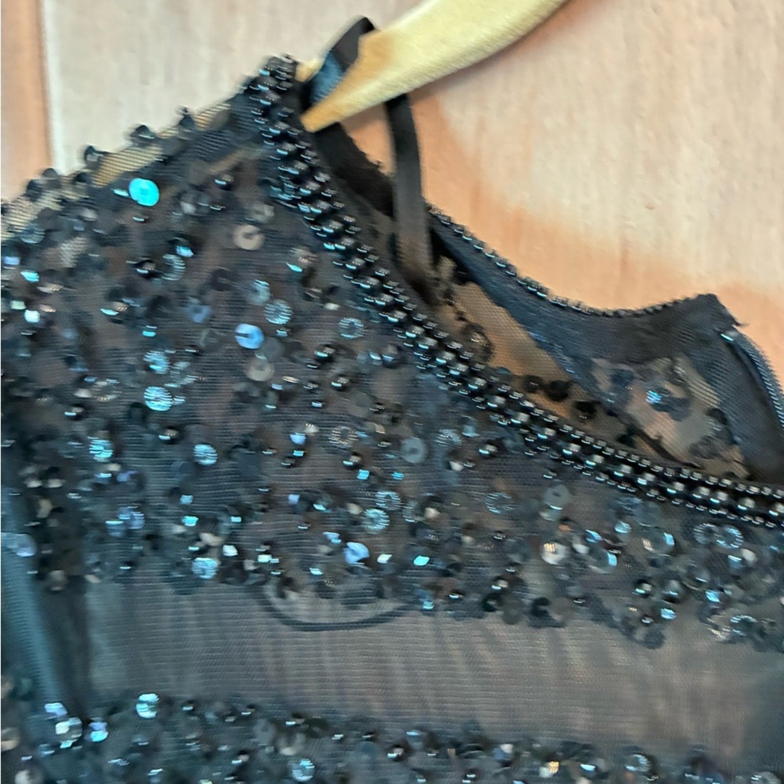 NWT Adriana Papell black sequin cocktail dress size 4
