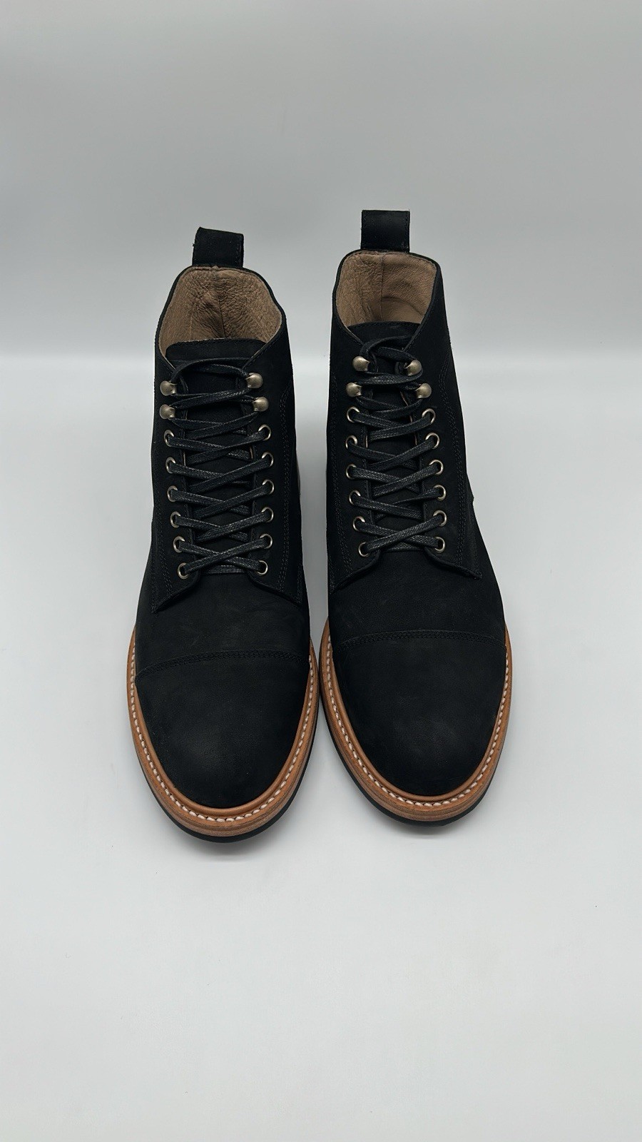 Taylor Stitch Cap Toe Moto Boot in Weatherproof Black Suede Men’s Size 12 D NEW