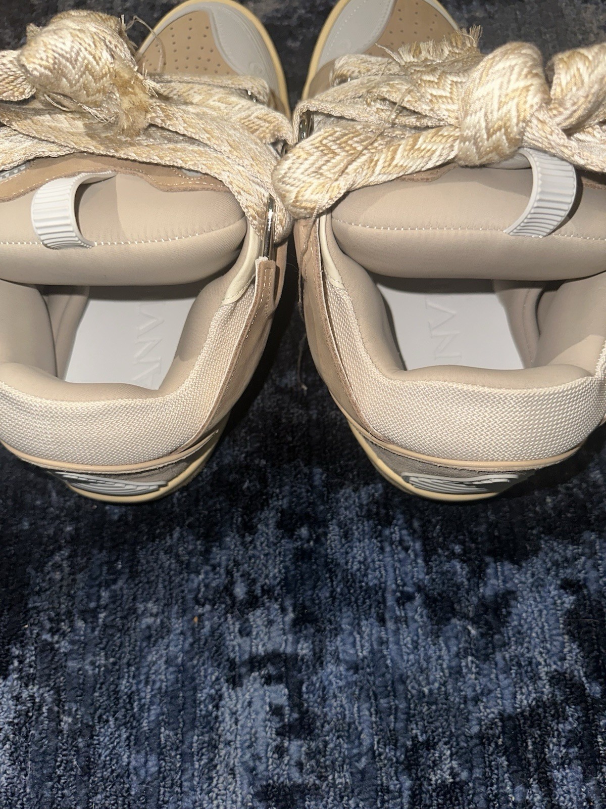 Lanvin Curb Sneakers Beige Tan Oversized Rope Laces Men’s Size Size 11 (EU 44)