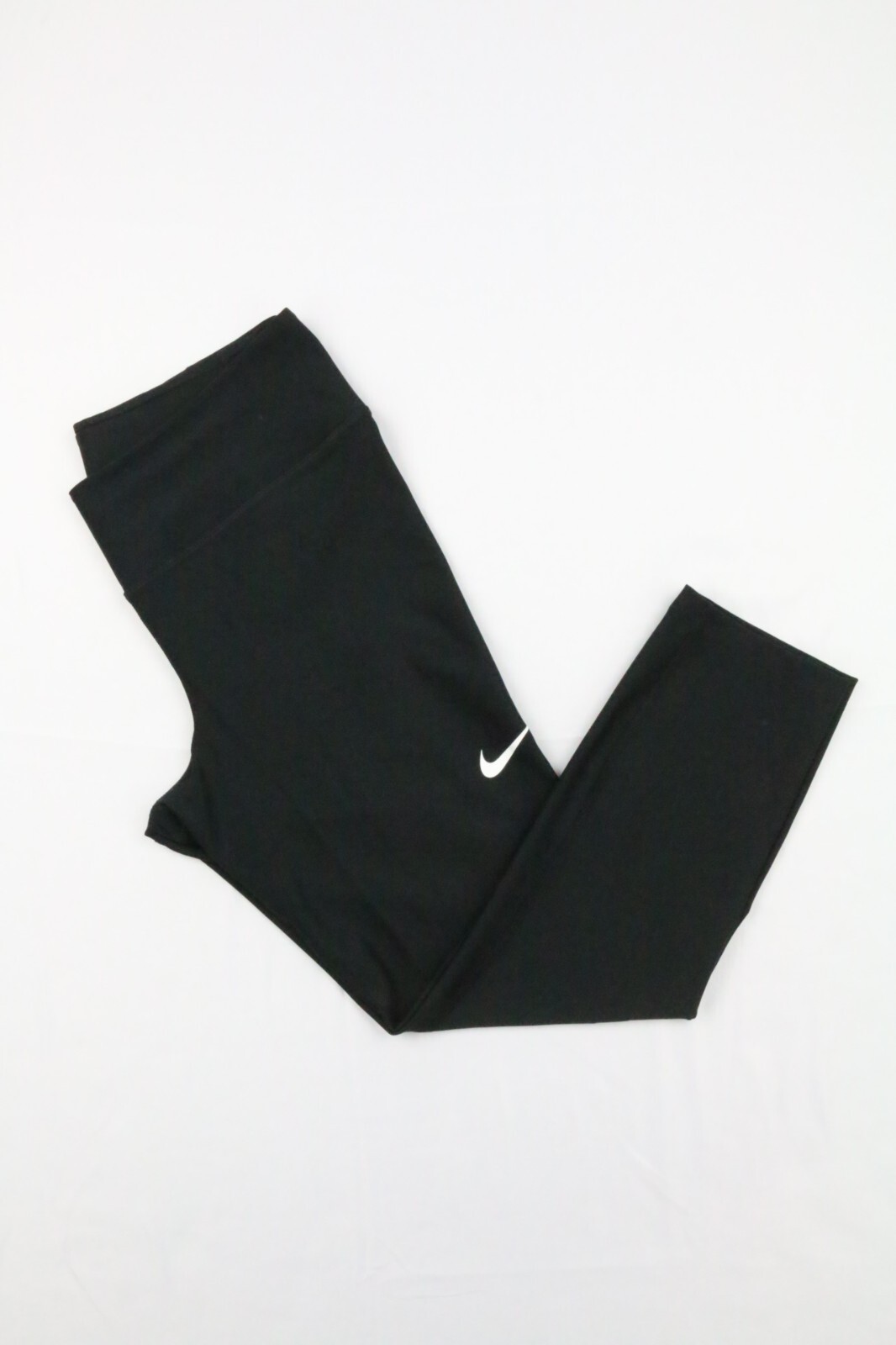Nike Dri Fit Women’s Black Cropped Yoga Pants Sz M Wide Waistband Ear pod pocket