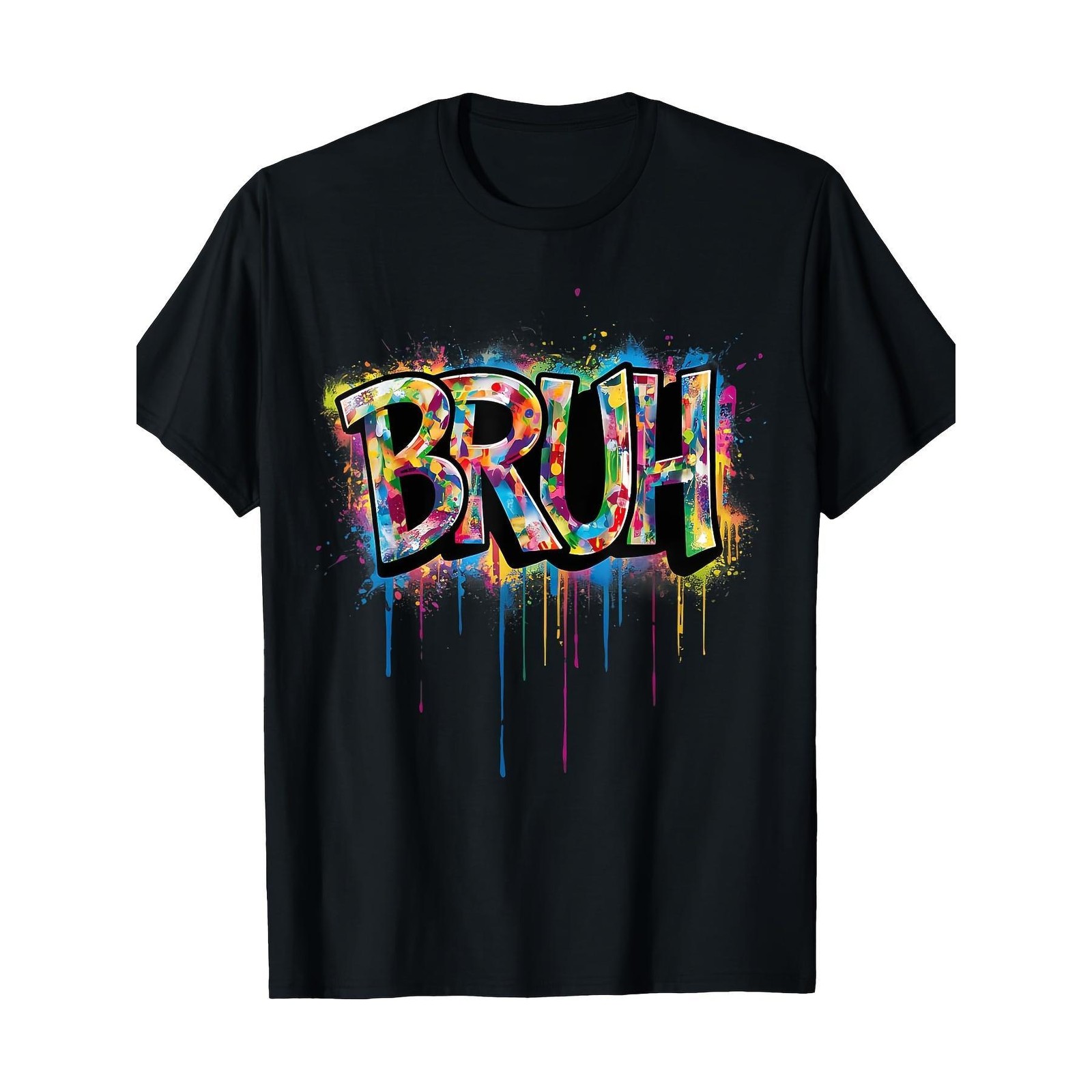 Short Sleeve T-shirt Bruh Funny Saying Meme Graffiti Aesthetic Teens T-Shirt