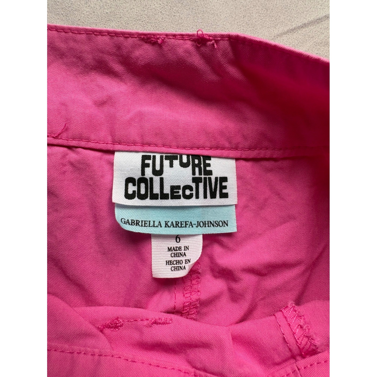Future Collective Gabriella Karefa-Johnson Pink Cargo Wrap Mini Skirt Size 6