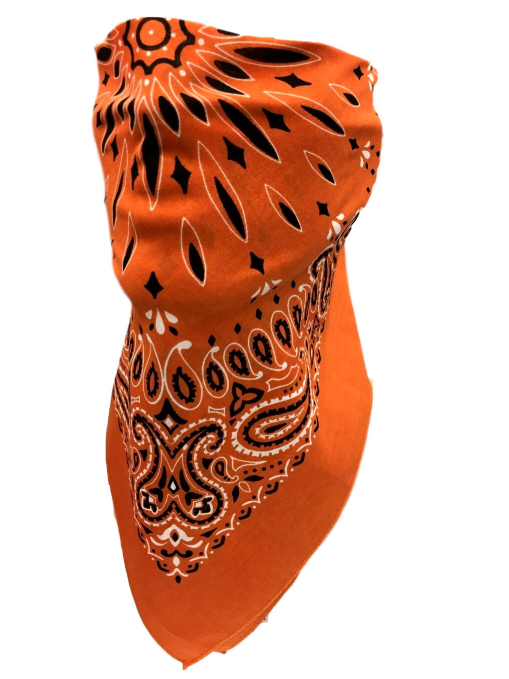 VELCRO®Brand ADJUSTABLE Harley Orange PAISLEY FACE NECK COVER Sun Block BANDANA