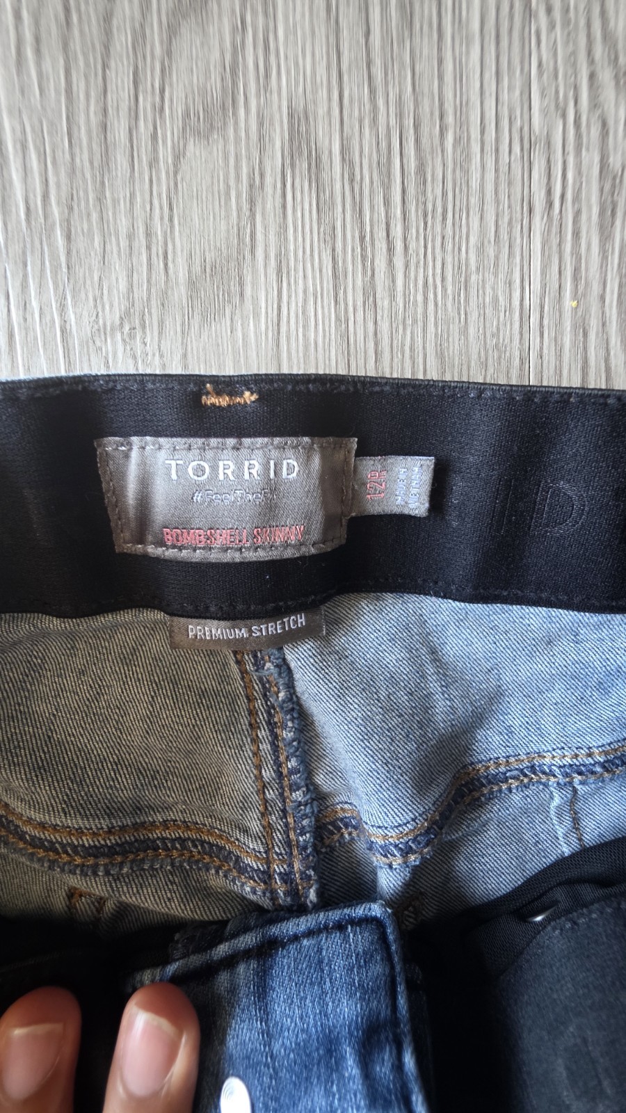 Torrid Bombshell Skinny Jeans – Size 12R – Weared Blue with Stretch