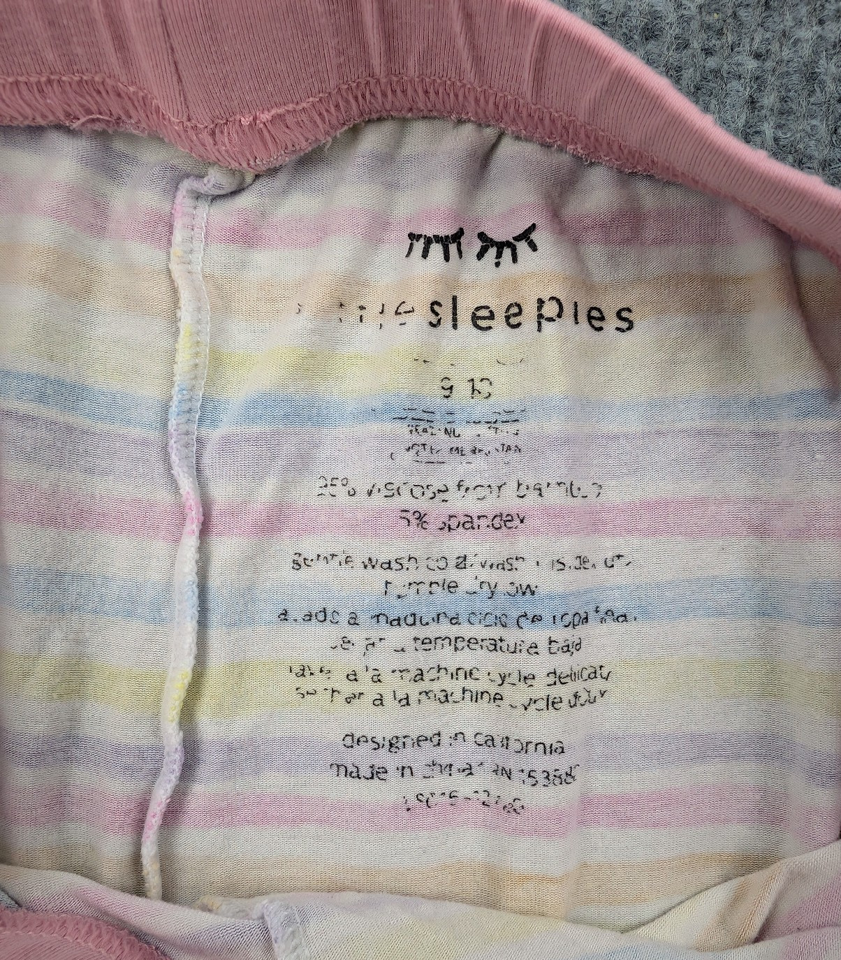 Little Sleepies Pajama Set Girls 9 10 Bamboo Tie Dye Striped Lightweight Stretch