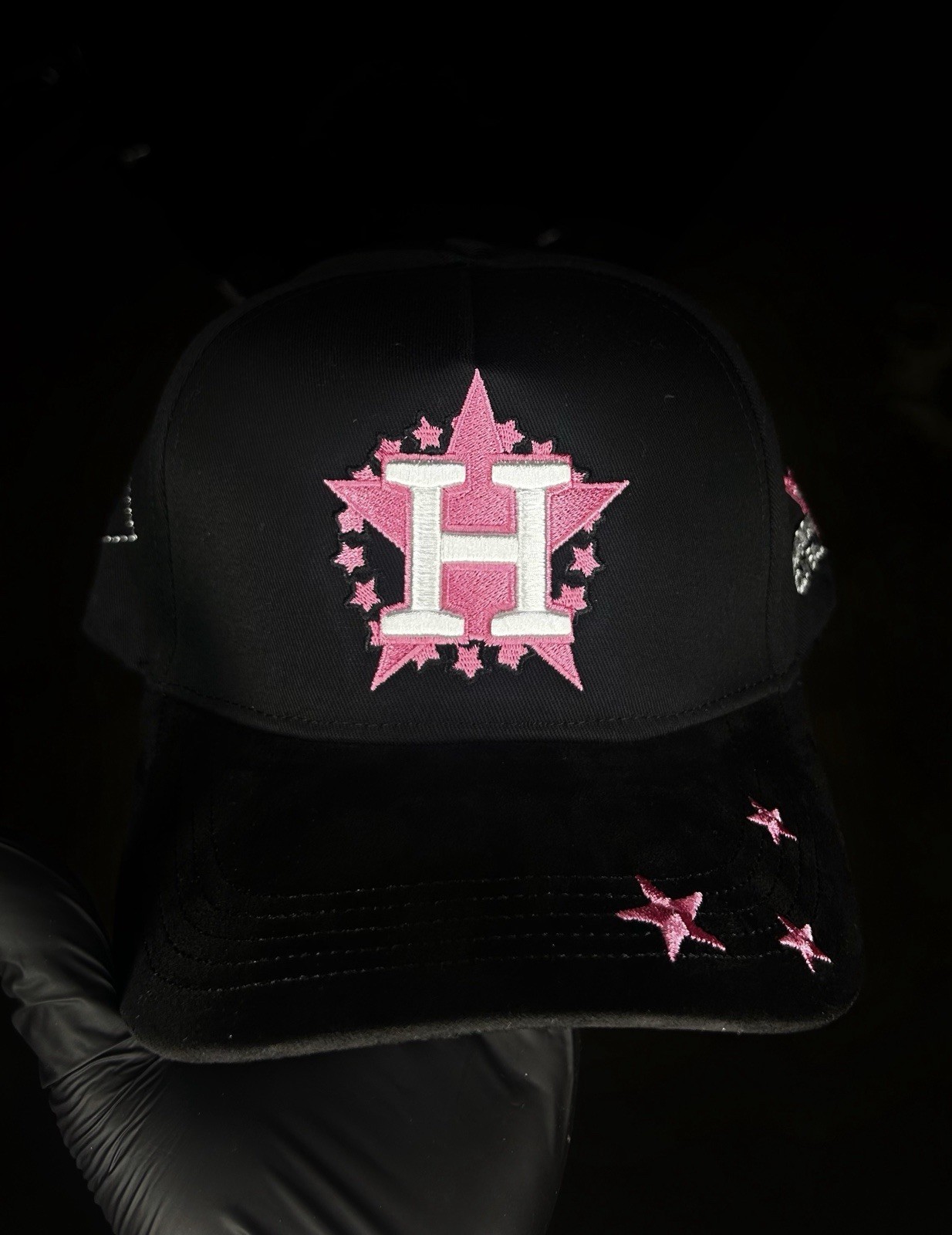 Sad Boyz Black/Pink/White Embroidered Logo Baseball Cap Adjustable One Size