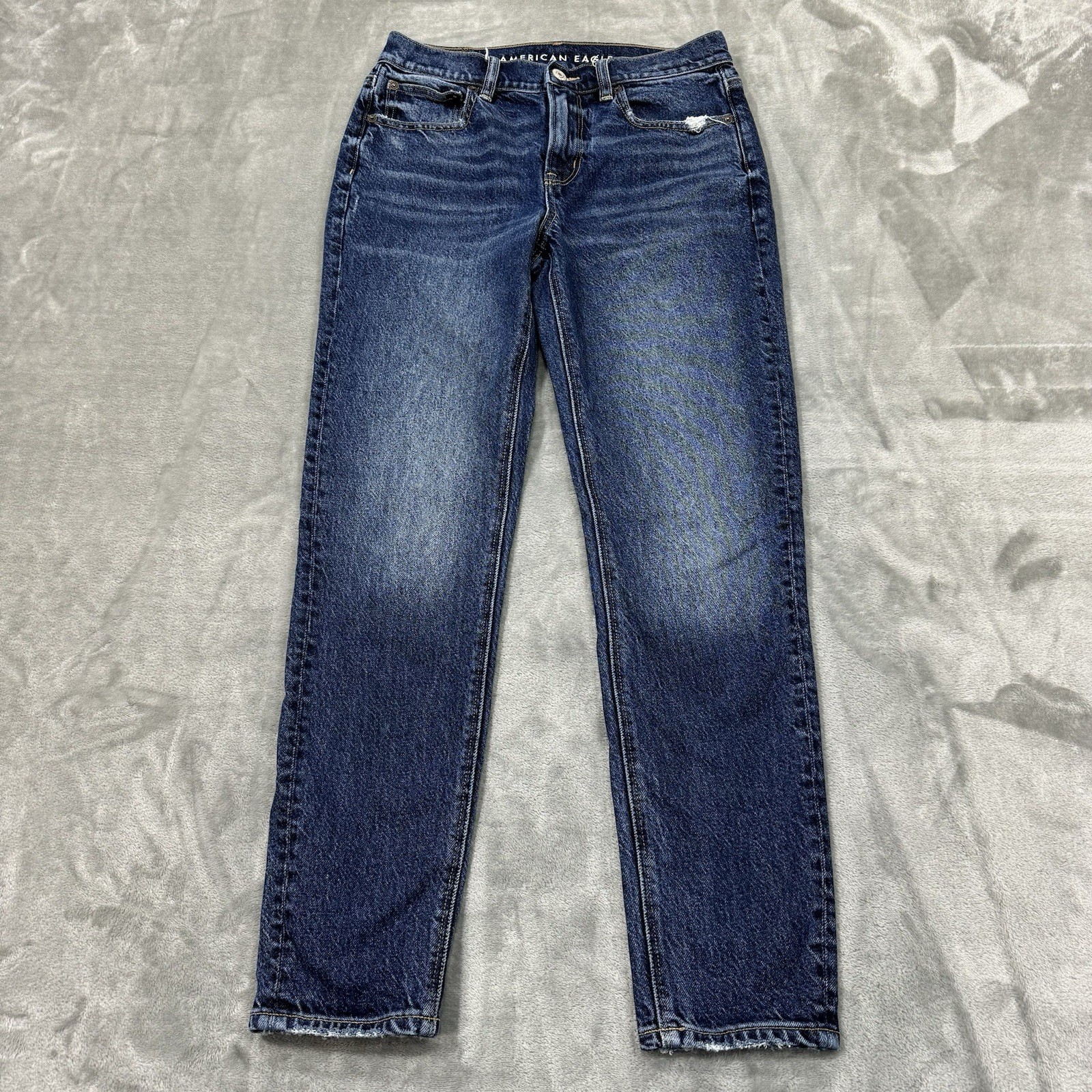 American Eagle Jeans Womens 2 Short Blue 90s Skinny Stretch Dark Wash Denim City