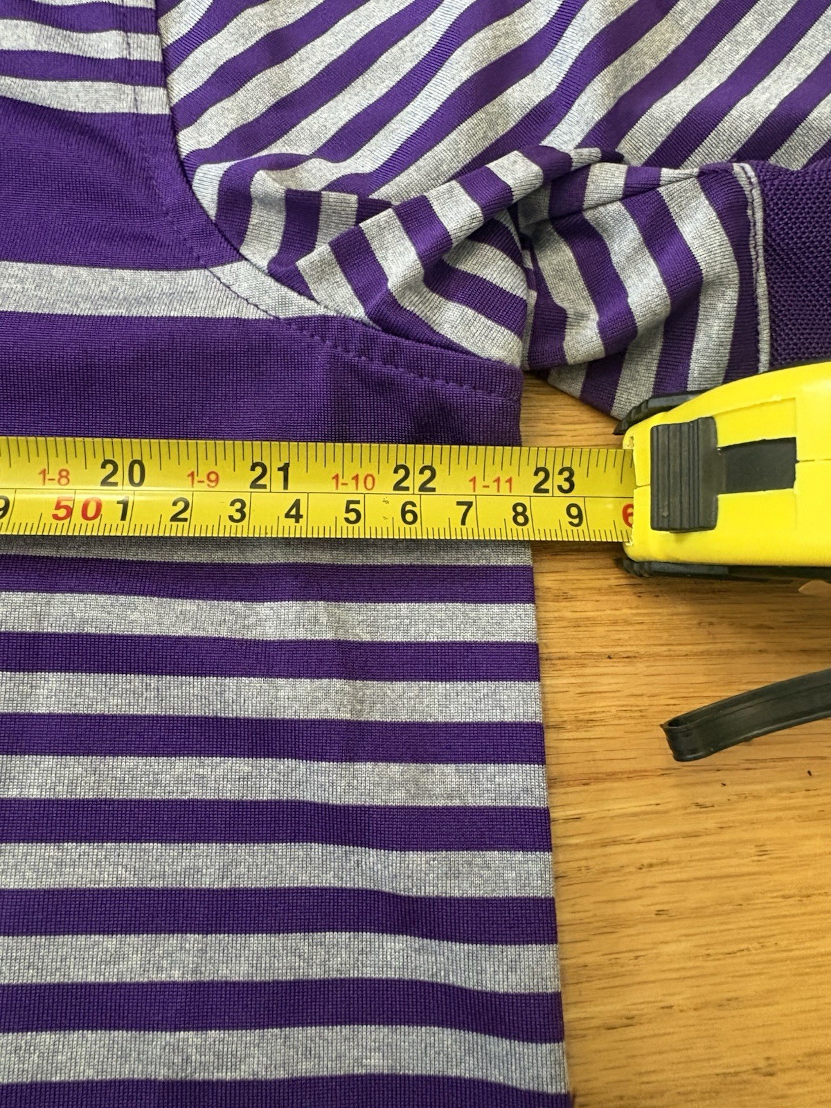 IZOD Performx Golf Men’s L/G Polo Purple/Gray Striped SS Collared Logo Button