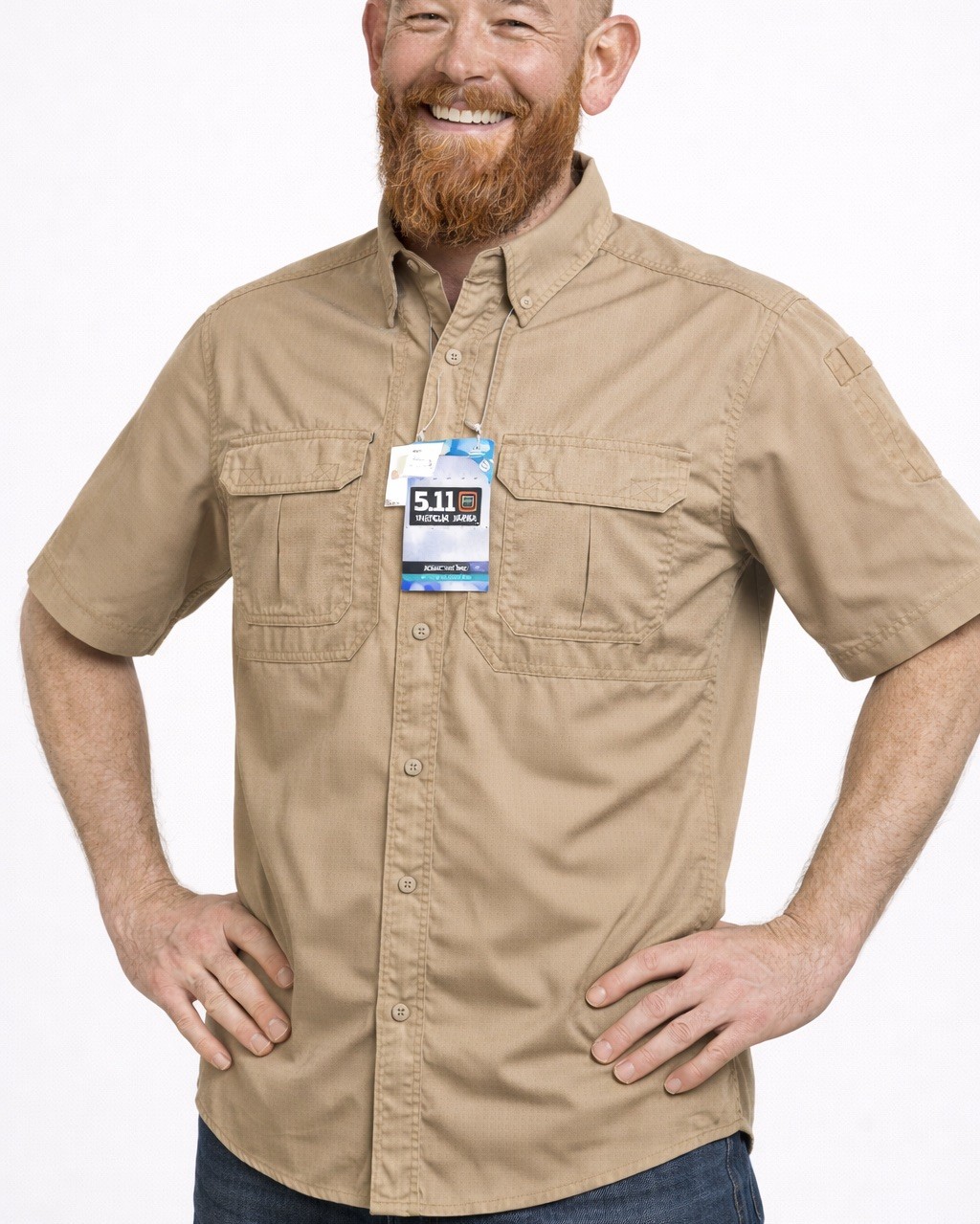 5.11 Tactical Taclite Pro Short Sleeve Shirt Men’s Ripstop Vented Patch Removed