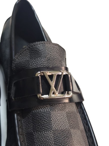 Louis Vuitton Damier Graphite LV Buckle Loafers Size 40 EU / 7 US Made in France