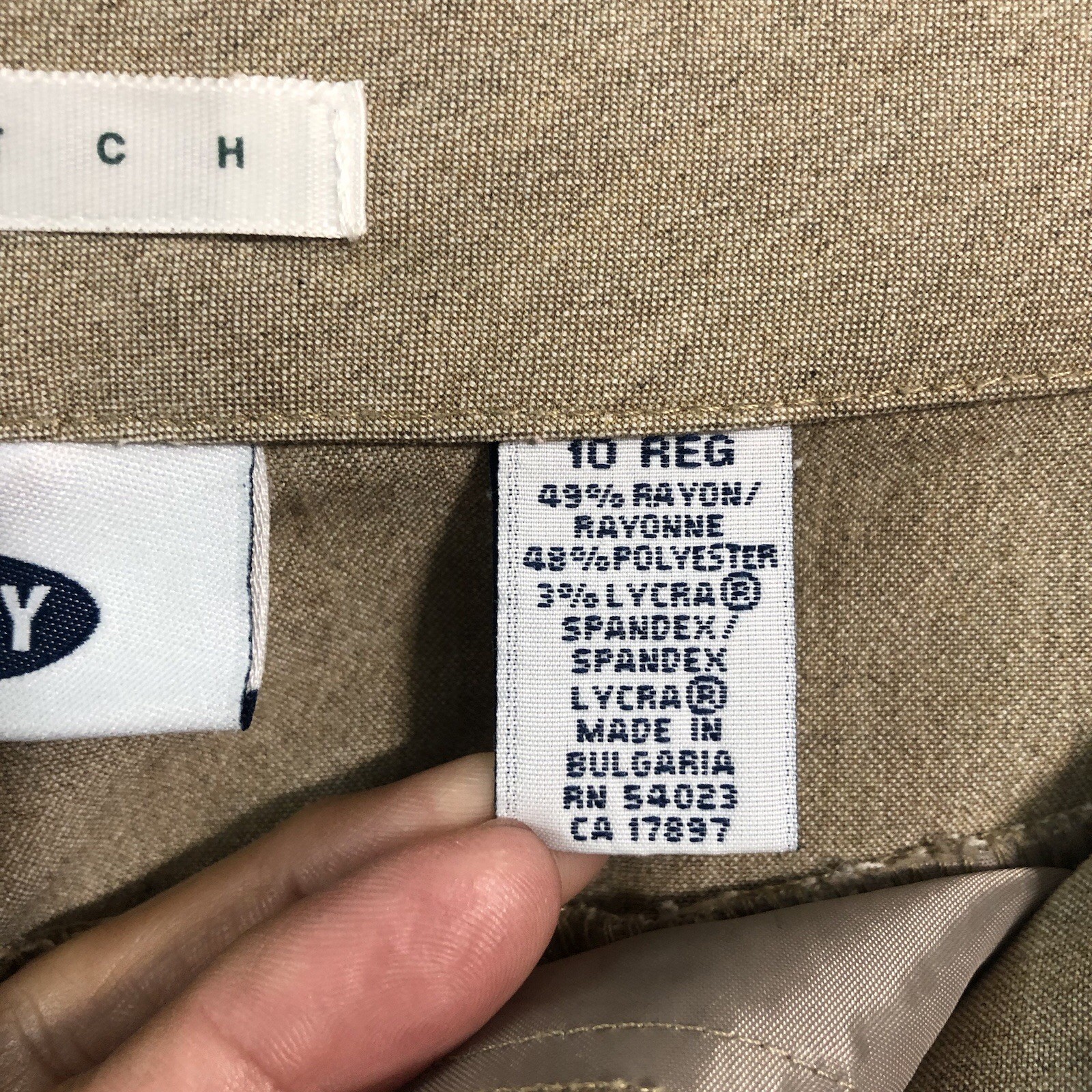 Old Navy Stretch Dress Pants Womens 10R Beige Straight Leg High Rise Waist 30 in