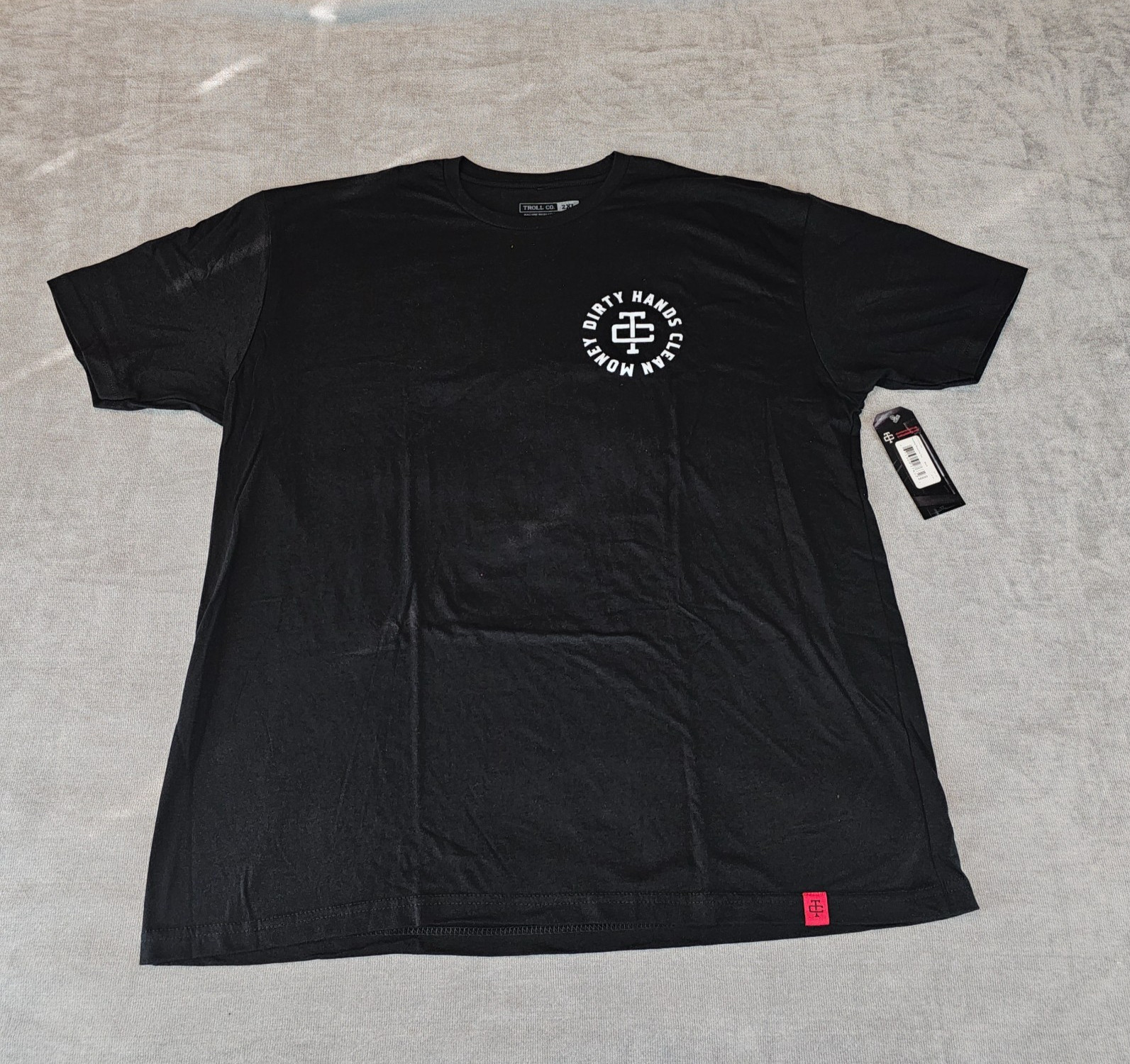 TROLL CO Dirty Hands Clean Money Twisted Wrenches Mens Black Short Sleeve 2XL